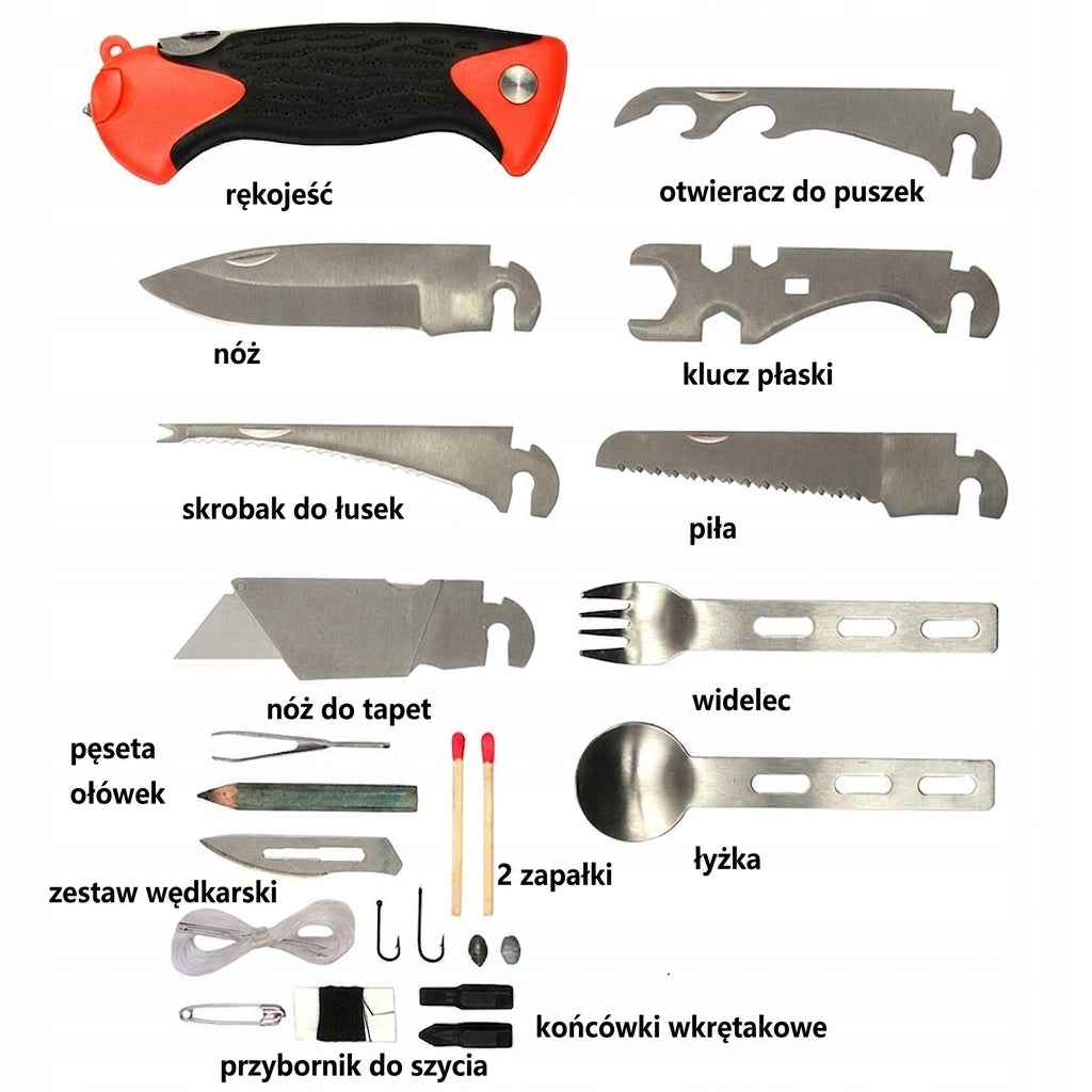 Multifunctional Survival Kit 15in1 + Case Packaging status original