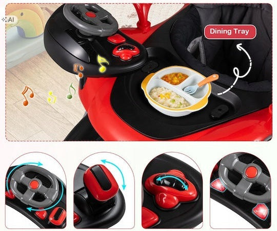 Multifunctional children's walker with height adjustment up to 12kg Brand Costway