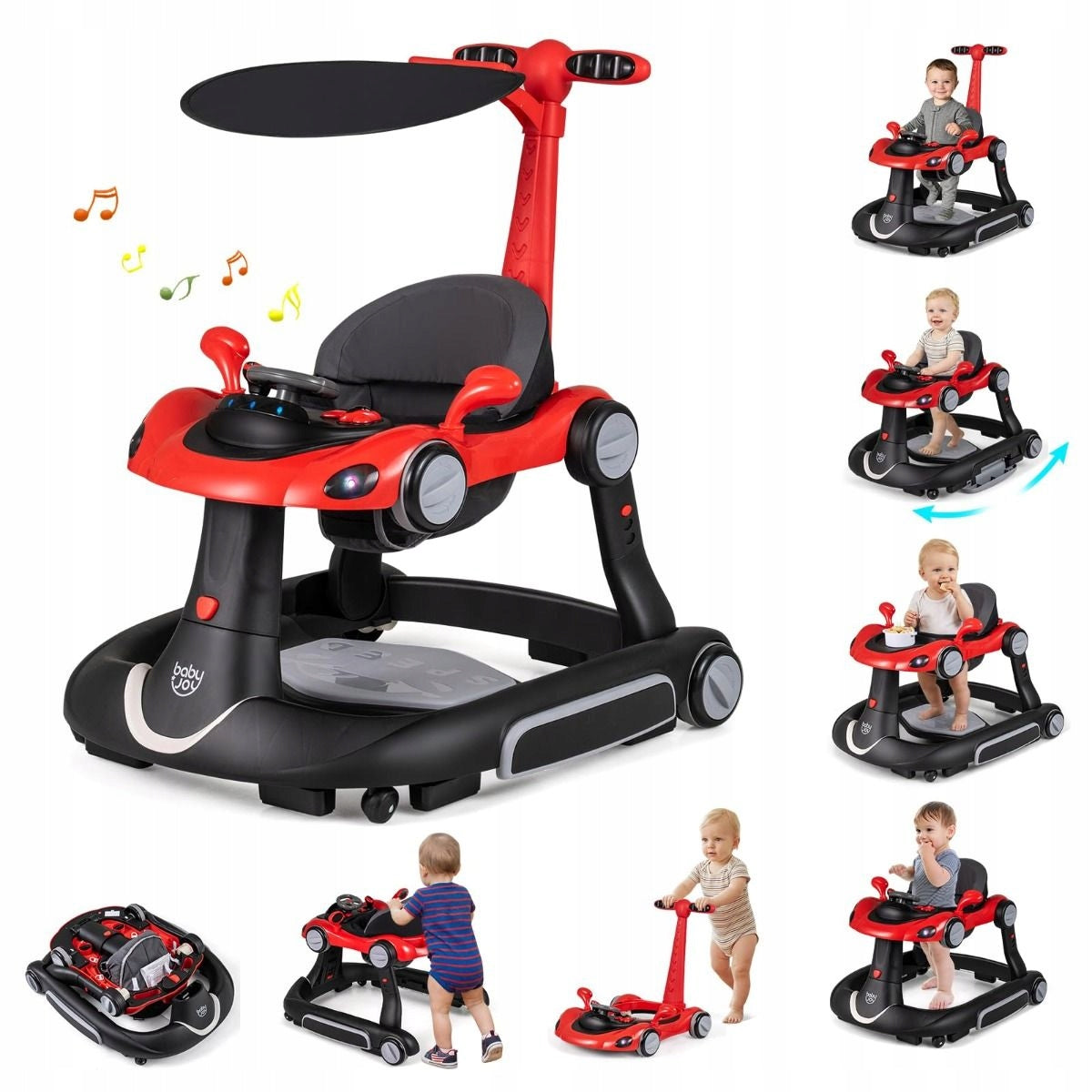 Multifunctional children's walker with height adjustment up to 12kg