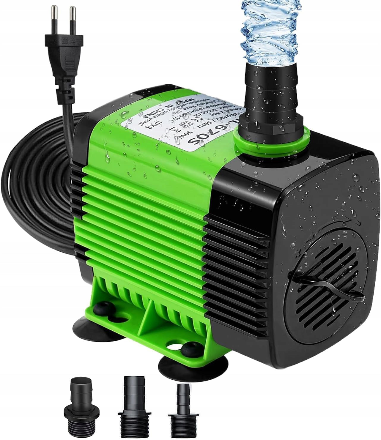 Multifunctional pump for pond and 3 nozzles 2500L/H 40W