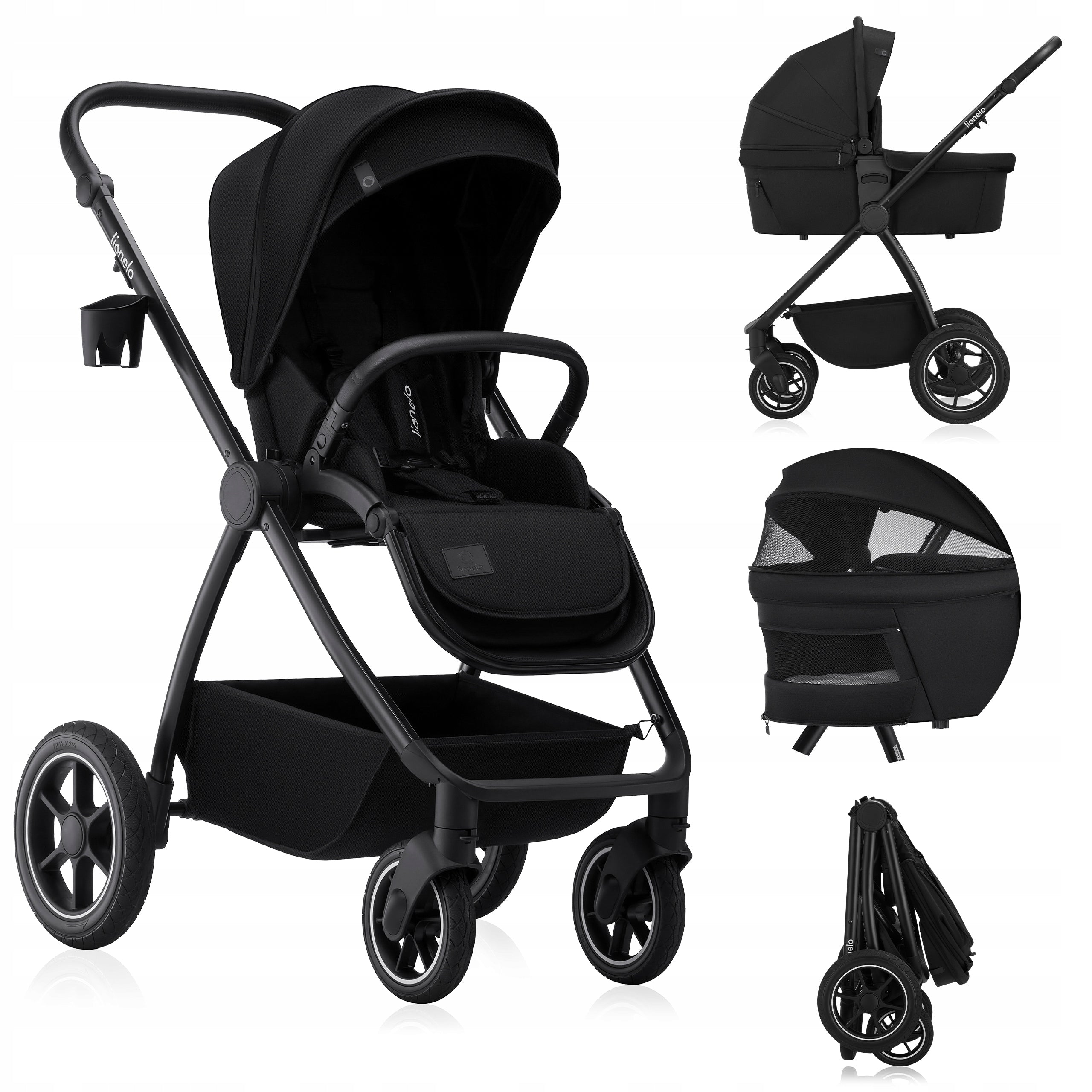 Multifunctional stroller 2in1 stroller + gondola XL mattress LIONELO MERIL 2IN1 Packaging status original
