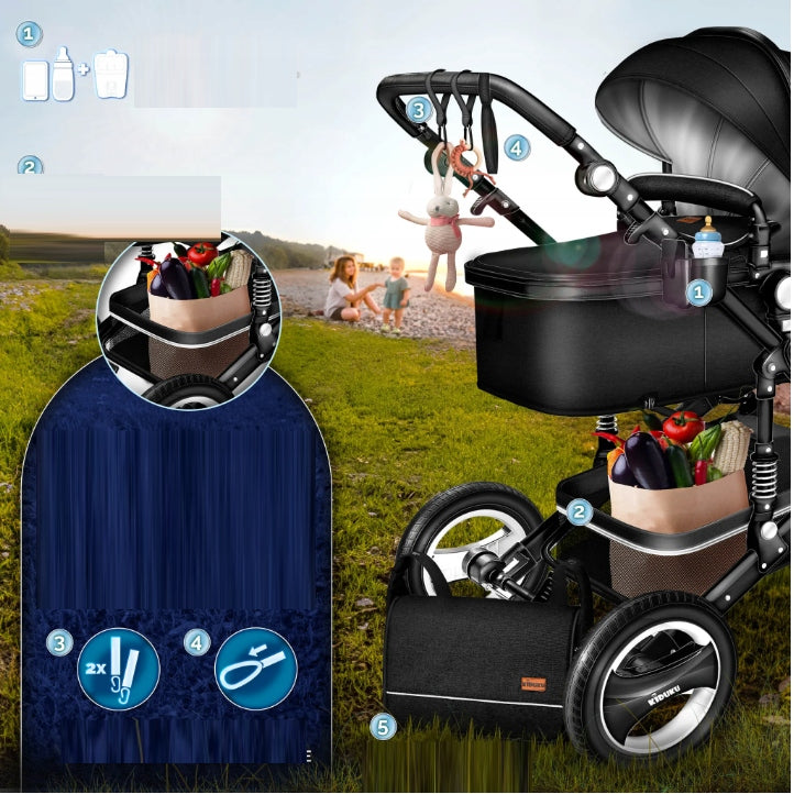 Multifunctional stroller 3in1 Black Kiduku gondola, stroller, with car seat Manufacturer code KDWG-003