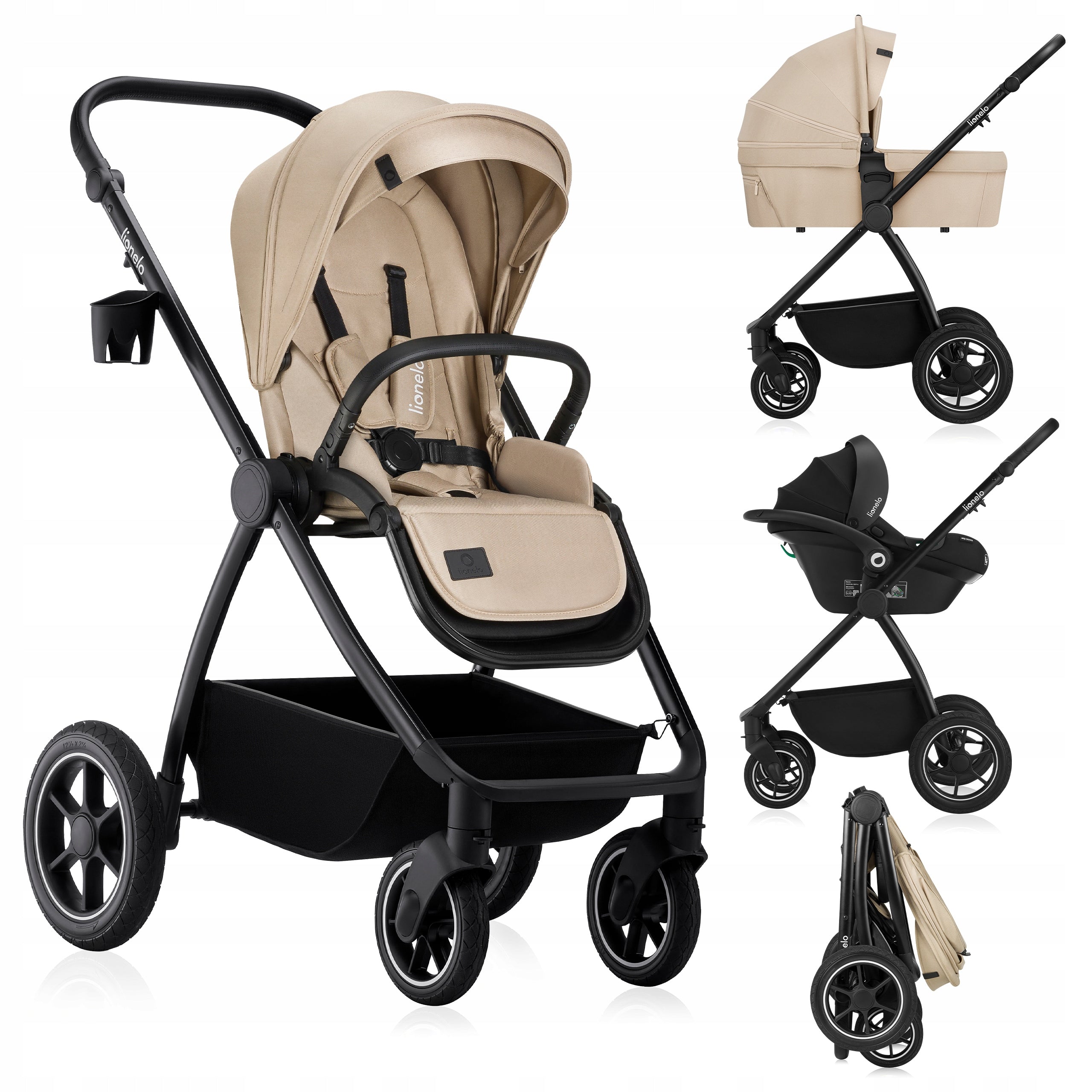 Multifunctional stroller 3in1 stroller + gondola XL seat ADAC LIONELO MERIL
