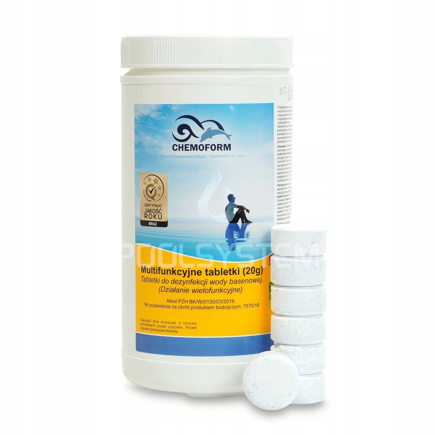 Multifunctional tablets for swimming pool 4in1 20g 1KG CHEMOFORM