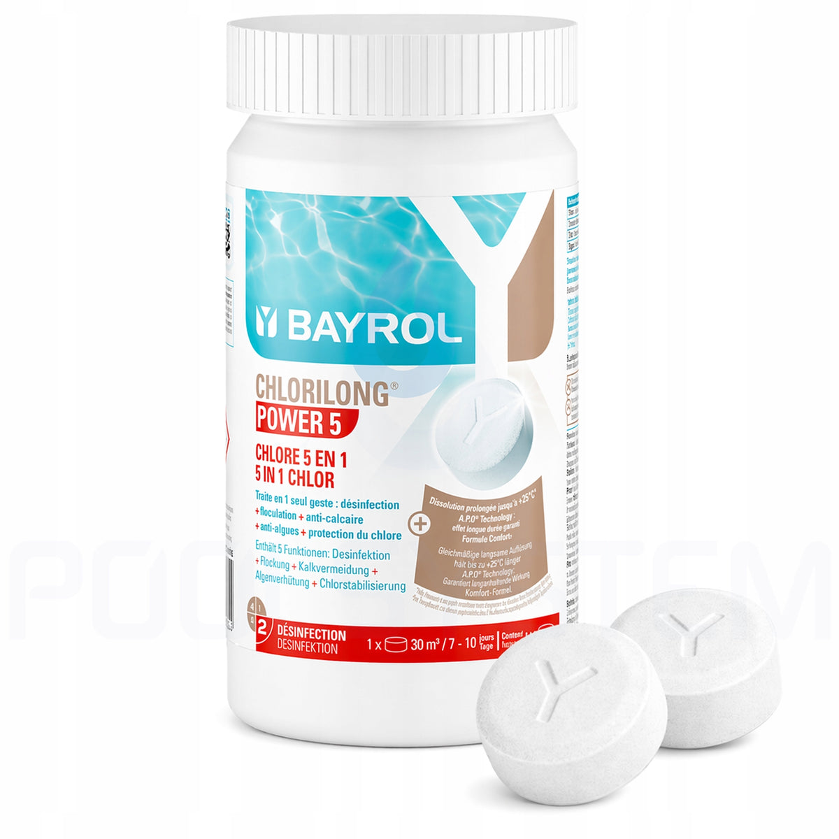 Multifunctional tablets for swimming pool CHLORILONG