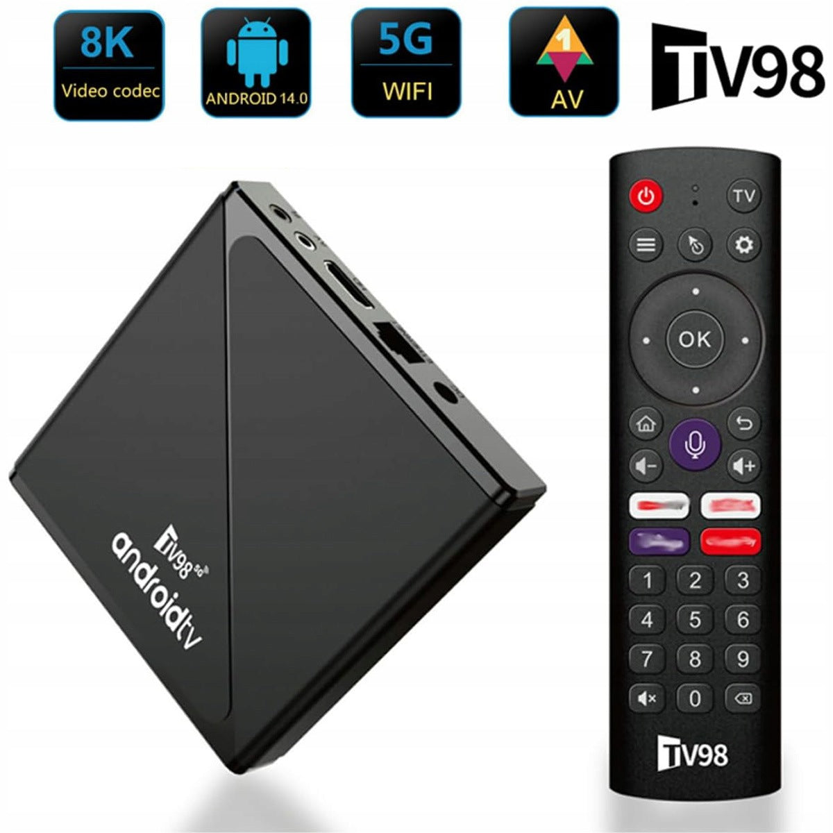 Multimedia device Android 14 2GB RAM 16GB WiFi 5G Bluetooth 5.0 4K