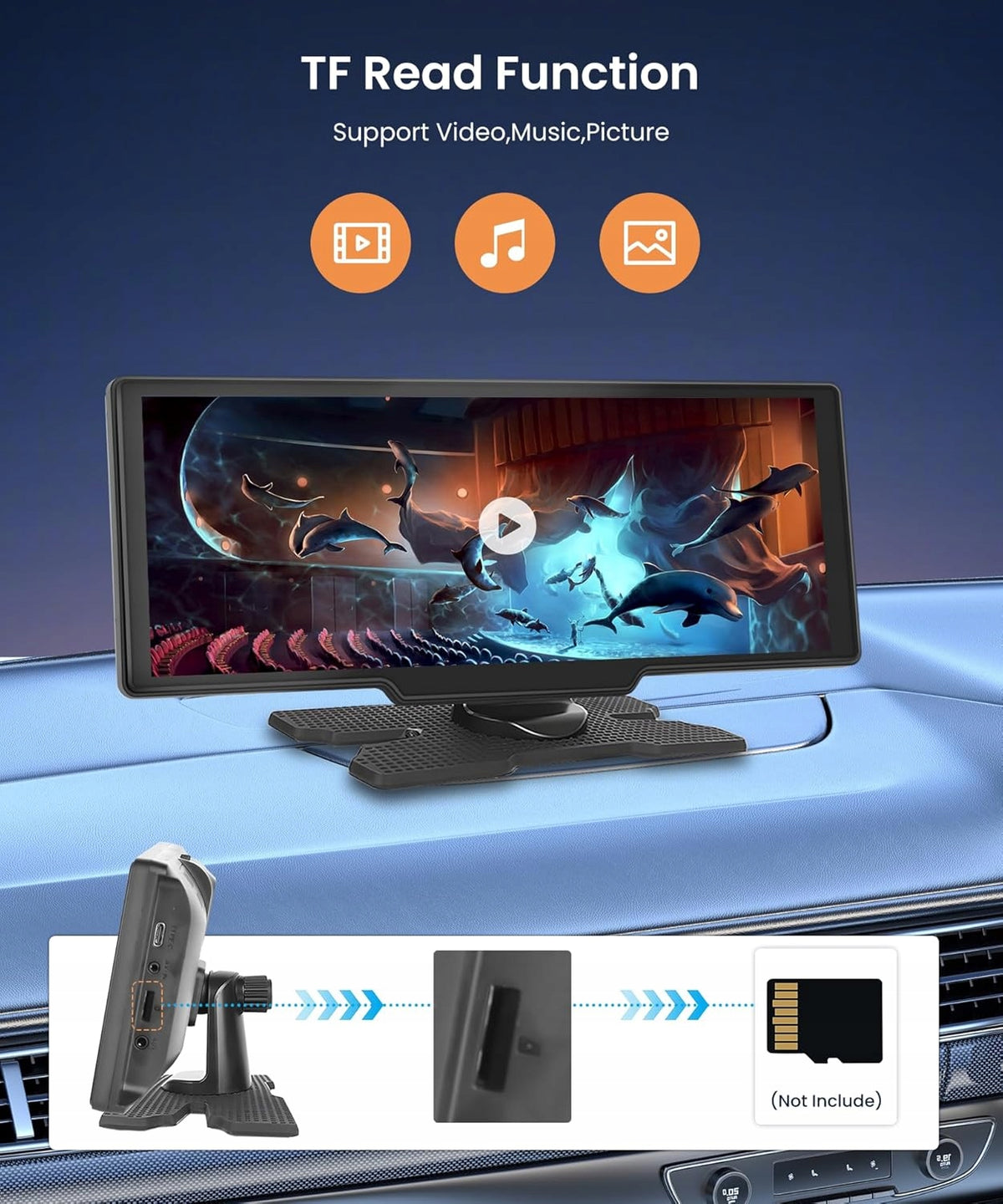 Multimedia transmitter 10.26", screen with reversing camera Podofo Manufacturer code A3247G3G4AM24DE