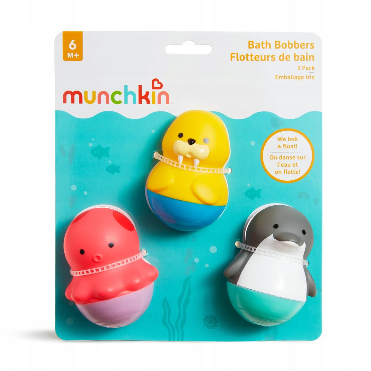 Munchkin Set of 3 Water Toys Floating Without Holes Octopus Penguin Brand no brand