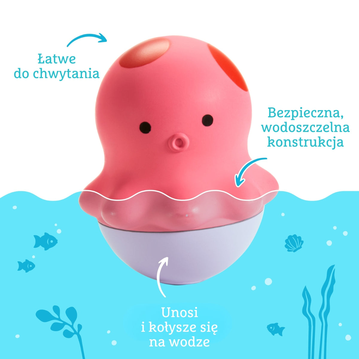 Munchkin Set of 3 Water Toys Floating Without Holes Octopus Penguin Manufacturer code Zabawki do kąpieli pływające