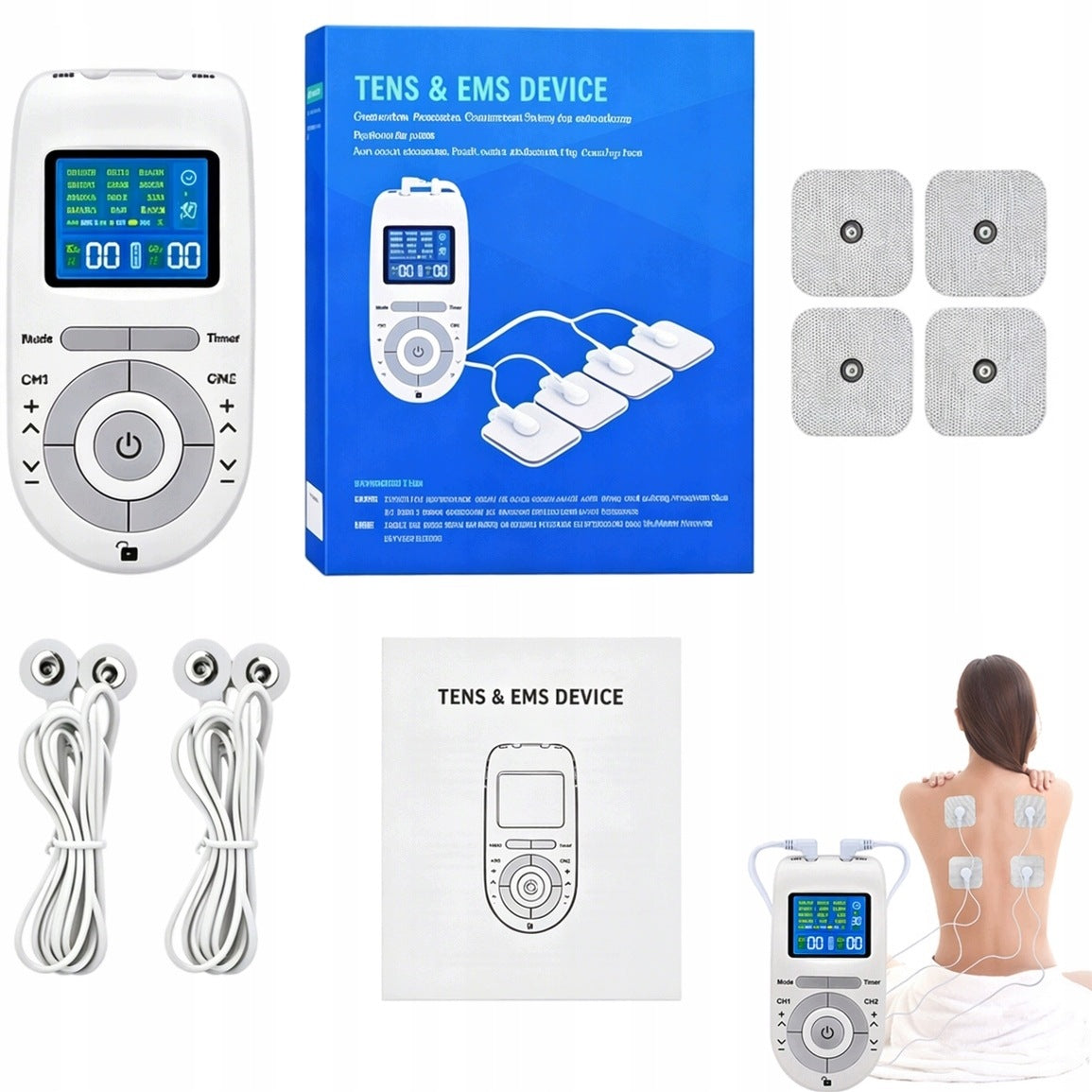 Muscle Electrostimulator TENS EMS MASSAGE Dual Channel Output 12 Programs Brand no brand