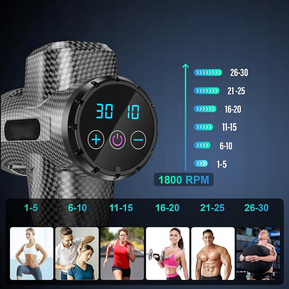 Muscle Relaxation Gun with 8 Massage Heads for Home Use Manufacturer code MASAŻER DO CAŁEGO CIAŁA M291
