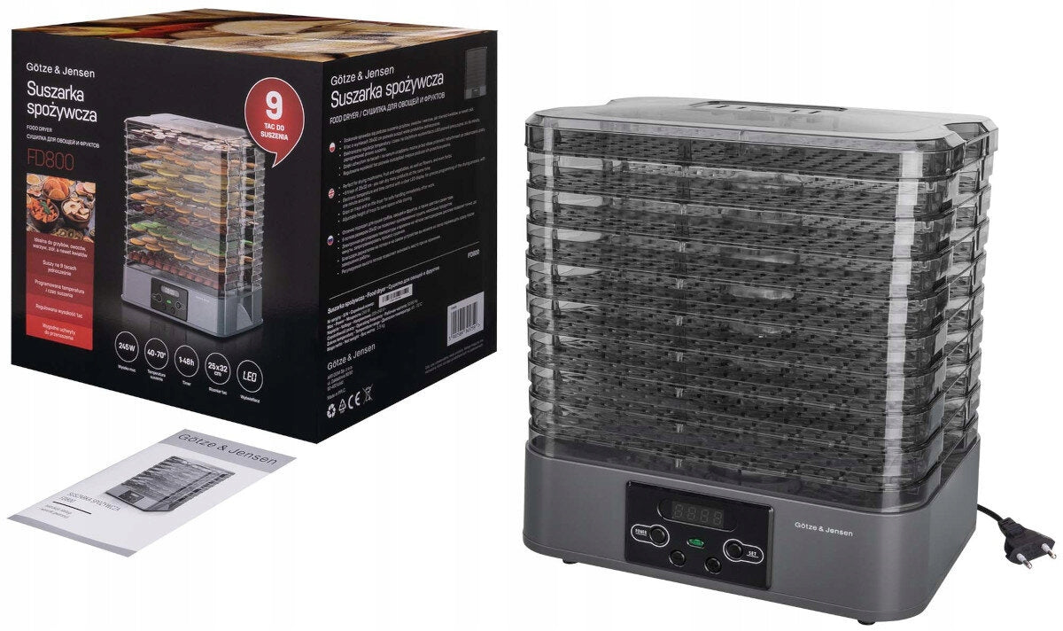 Mushroom dryer GÖTZE & JENSEN FD800 Dominant color silver/gray
