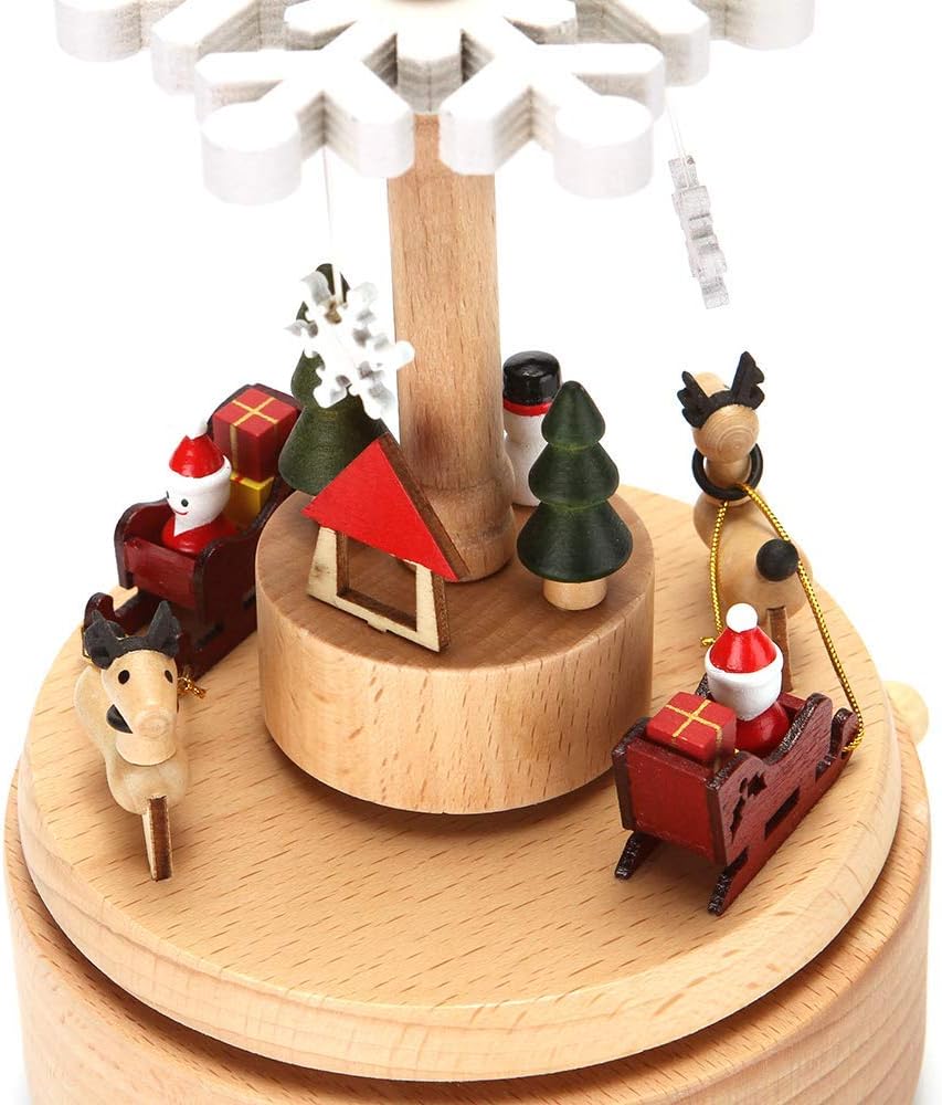 Music Box wooden wind-up for Christmas decorative toy