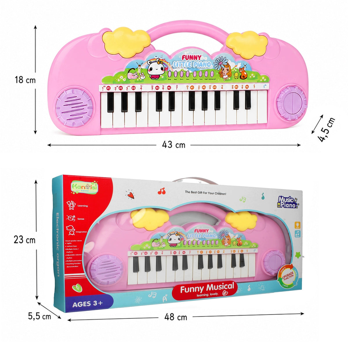 Music piano interactive organ for children 25 keys LED keyboard Kind organ