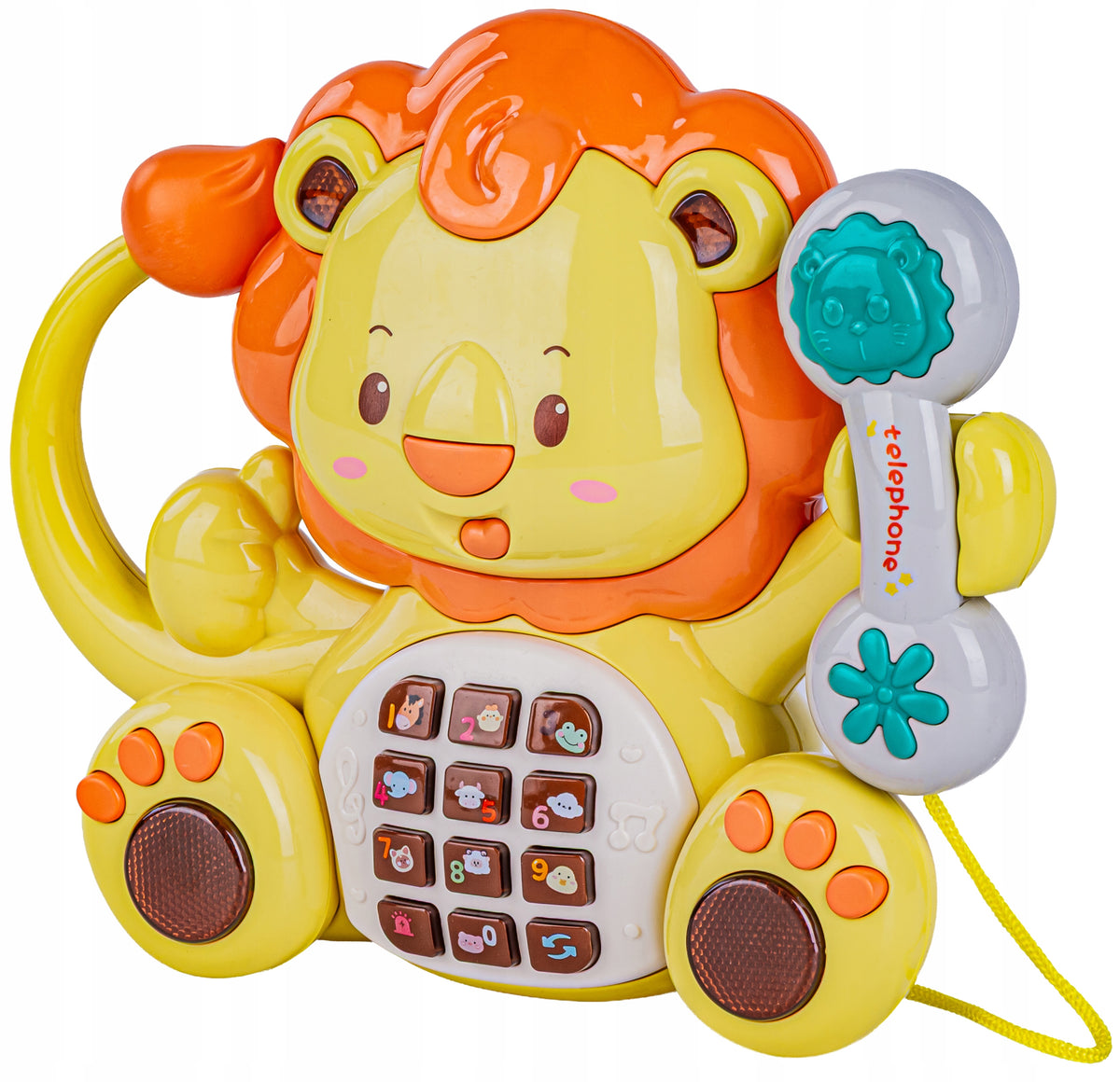 Musical Lion with Phone Lights and Sounds Educational Toy for Kids Packaging status original