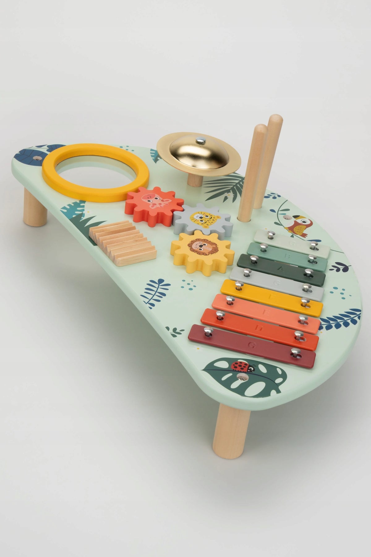 Musical Wood Educational Table Kids Cymbals Gift Mokida Brand Mokida