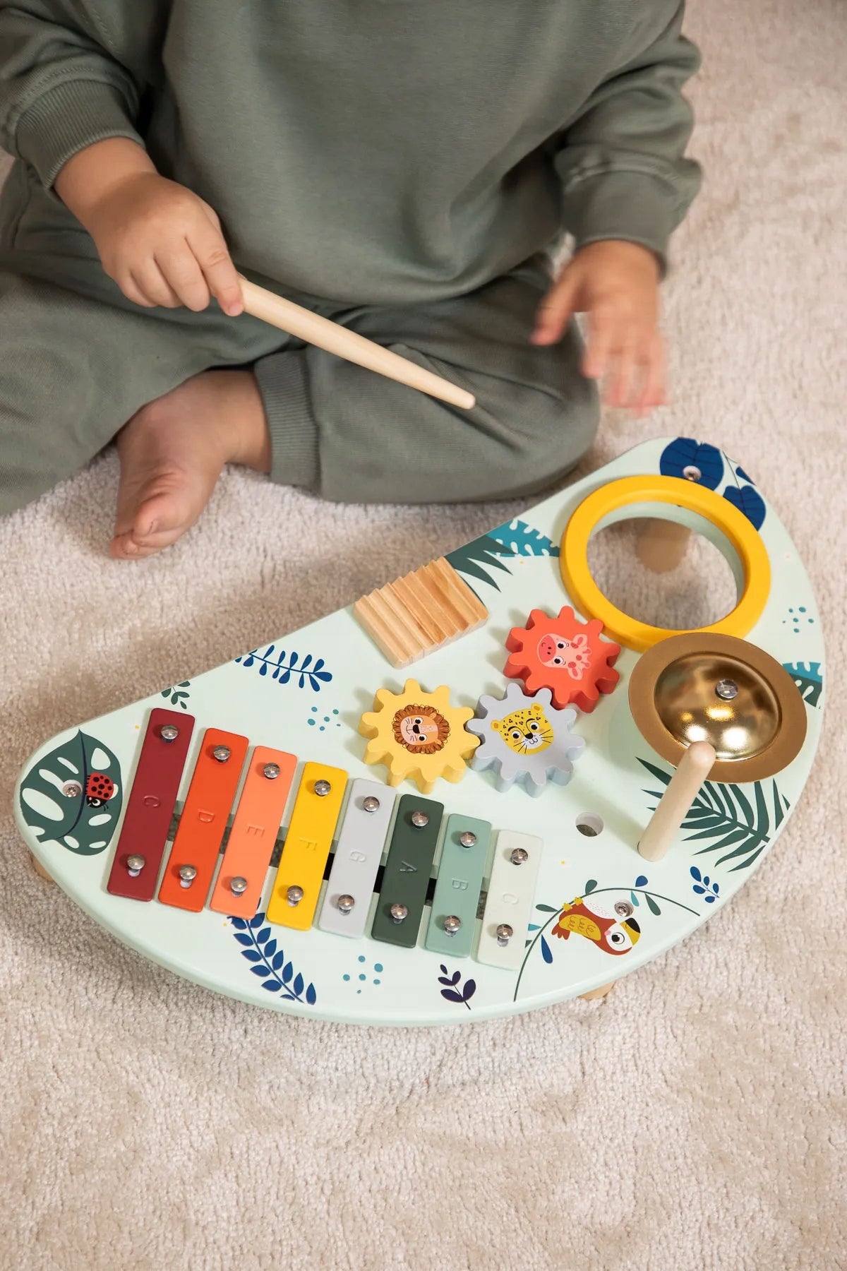 Musical Wood Educational Table Kids Cymbals Gift Mokida