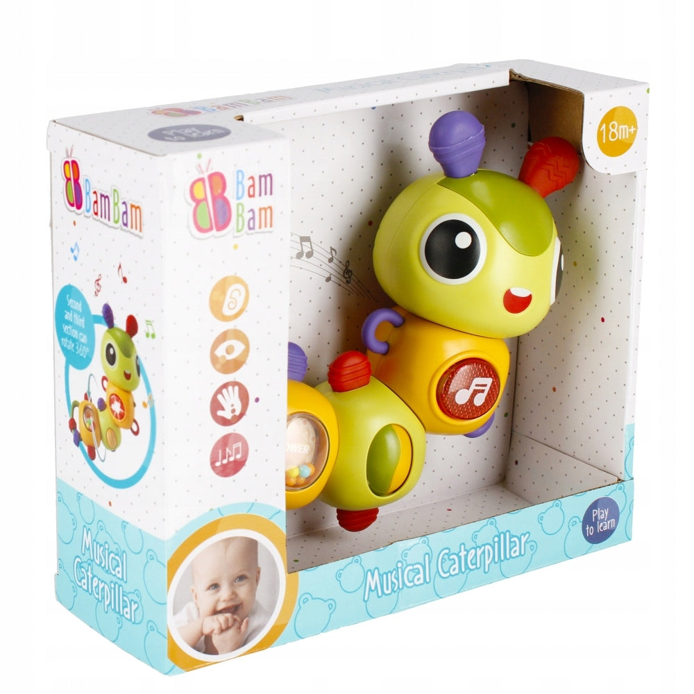 Musical caterpillar. BamBam Kind interactive stuffed toys