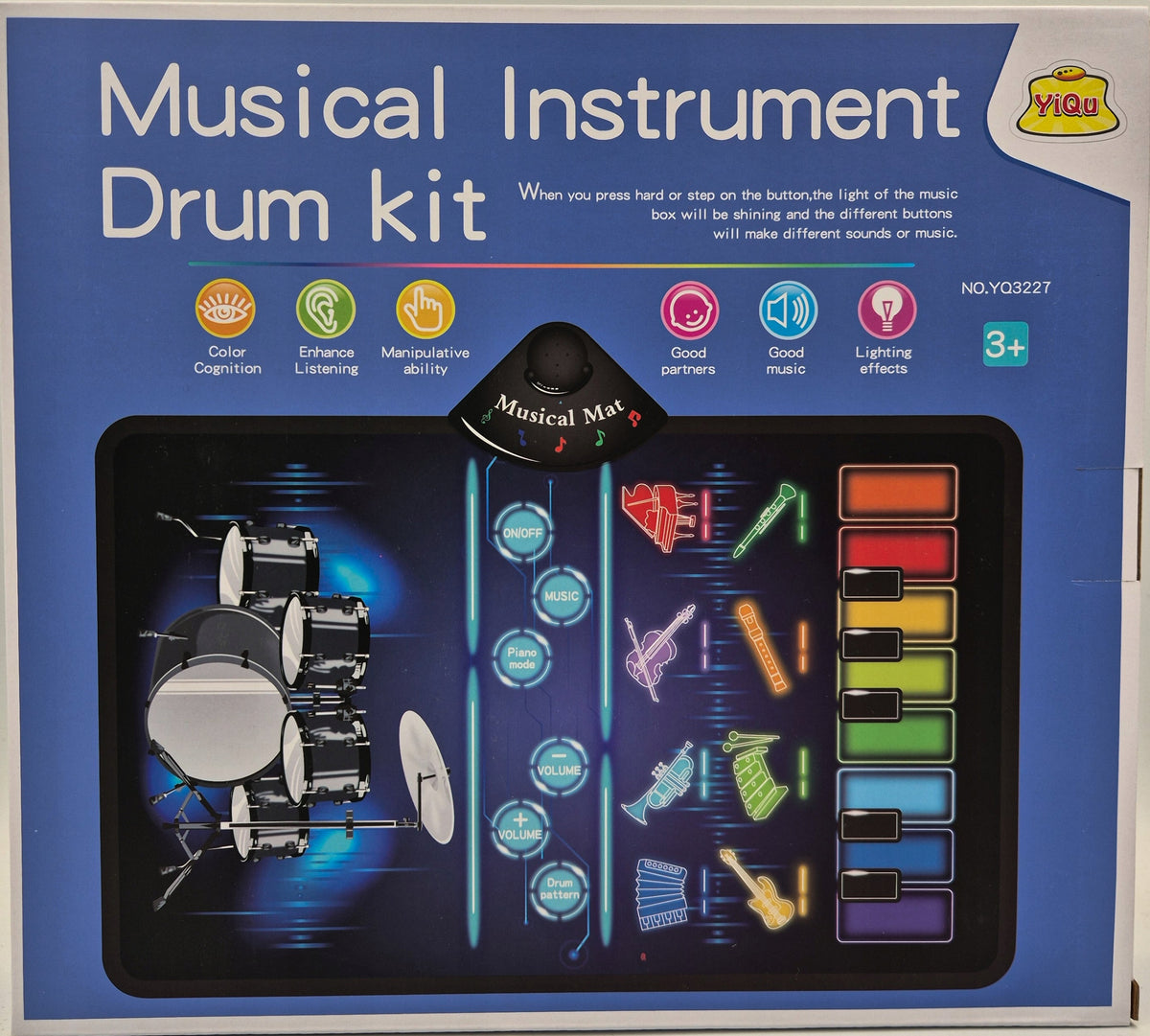 Musical educational mat percussion piano instruments 80x50 cm Information regarding product safety and compliance Not suitable for children under a certain age. For use under adult supervision