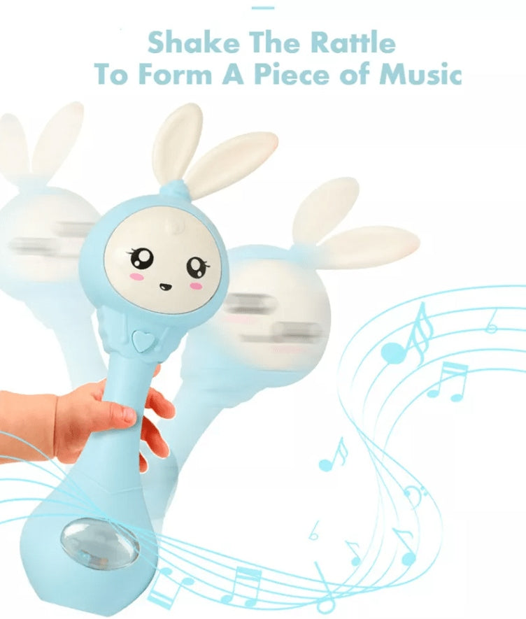Musical rattle toy, educational "Blue Bunny" Brand no brand