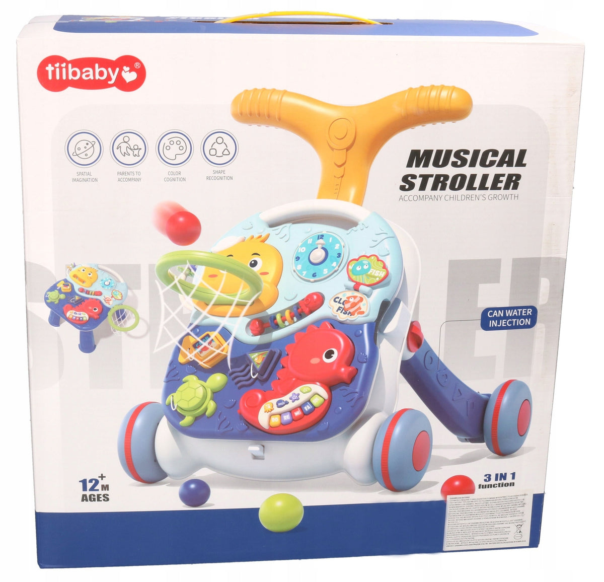 Musical walker -table 2in1, interactive center toys 4722 Material plastic