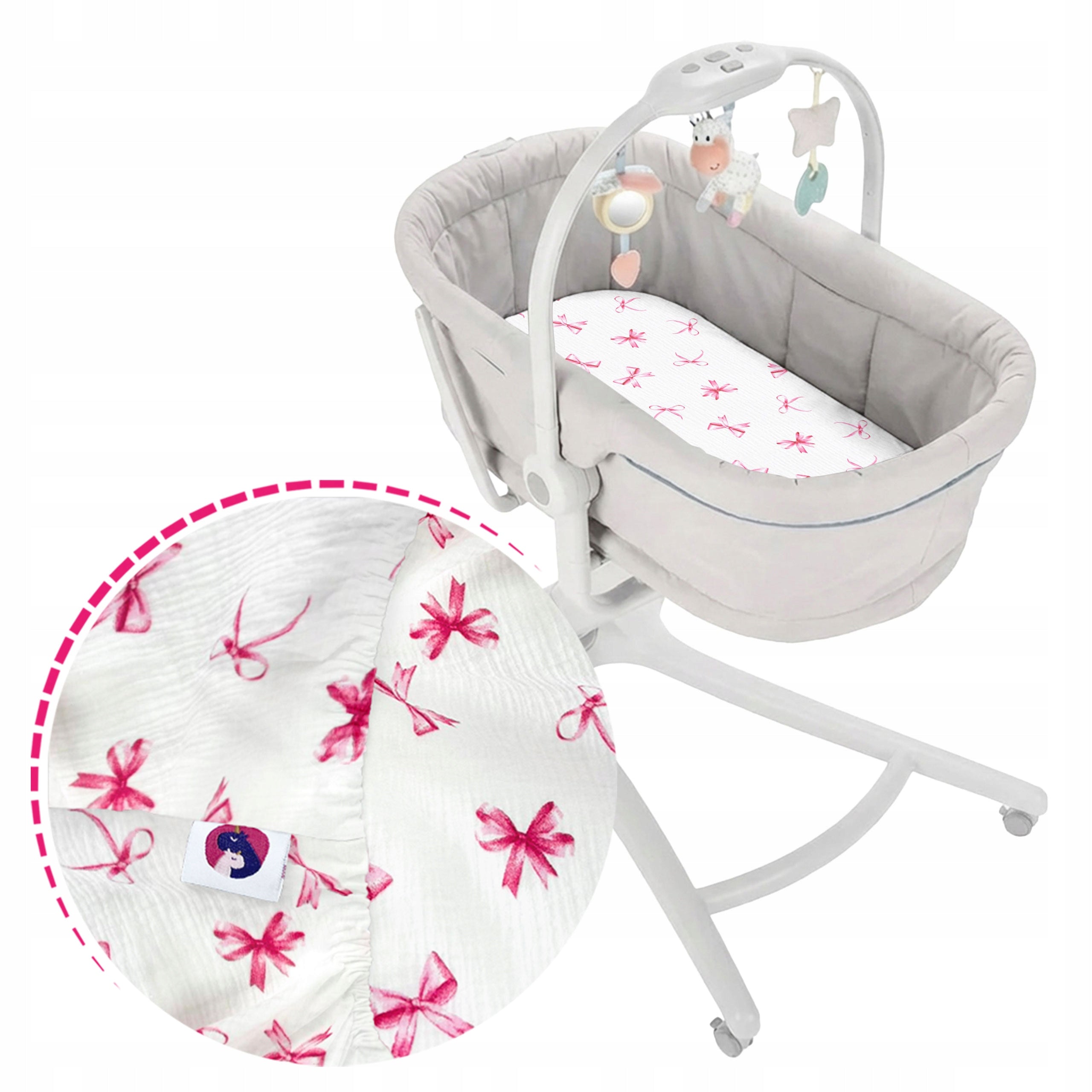 Muslin Sheet for Chicco BABY HUG Oval with Ribbon Eraser