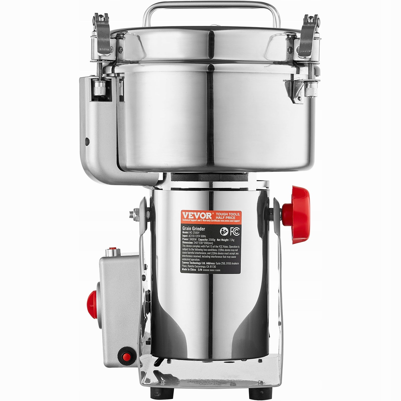 Młynek Do Ziarna 3400W 2500G 32000 OBR/MIN Huśtać Się Stal Nierdzewna 403 EAN (GTIN) 840281571147