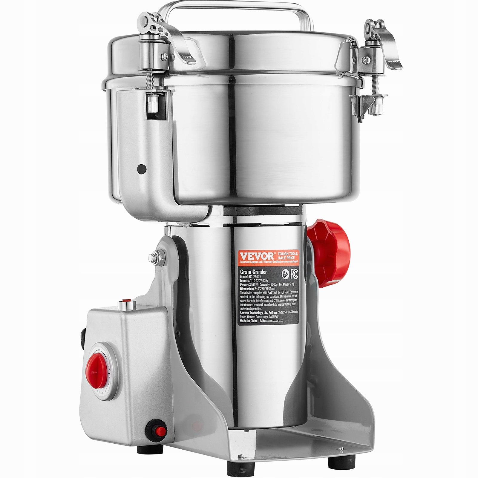 Młynek Do Ziarna 3400W 2500G 32000 OBR/MIN Huśtać Się Stal Nierdzewna 403