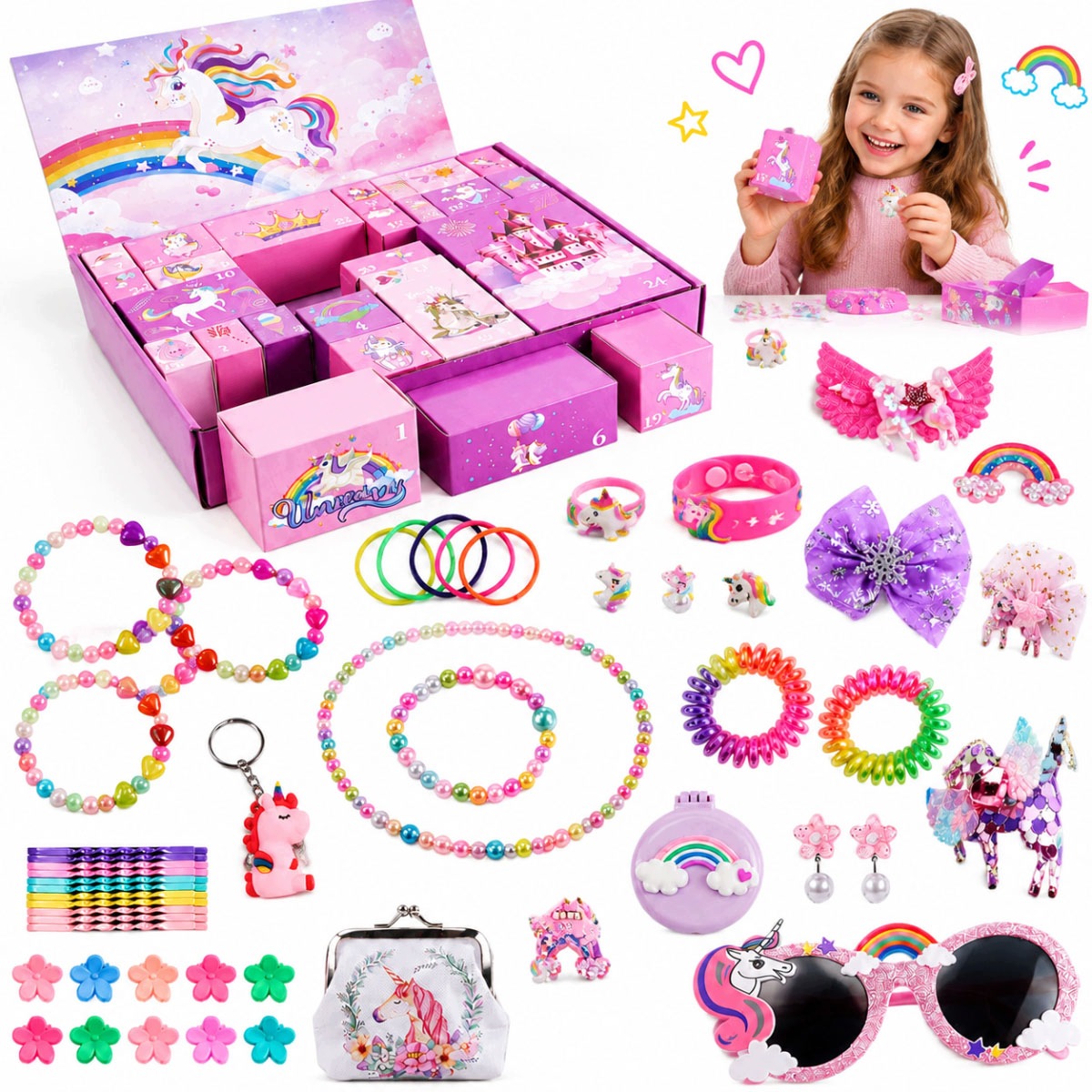Mystery Advent Calendar 24 Surprise Jewelry Accessories Kids
