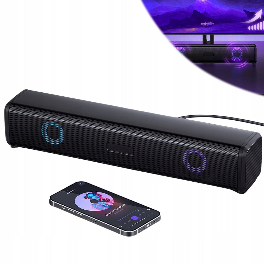 N170 WIRED SOUNDBAR FOR COMPUTER BACKLIT BLACK SPEAKER