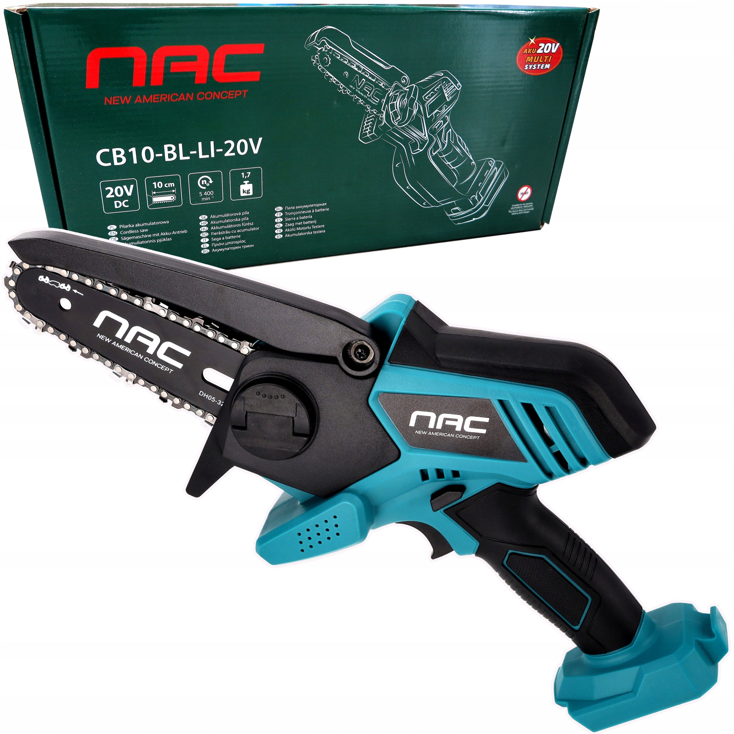 NAC CHAINSAW 20V 10cm WITHOUT AKUM. AND CHARGER