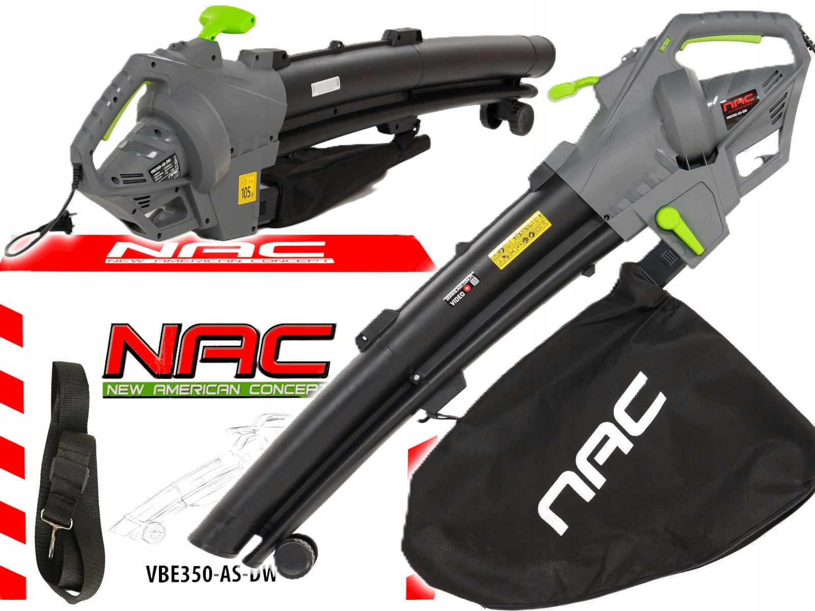 NAC GARDEN VACUUM CLEANER Electric leaf blower VBE350-AS-DW 3500W