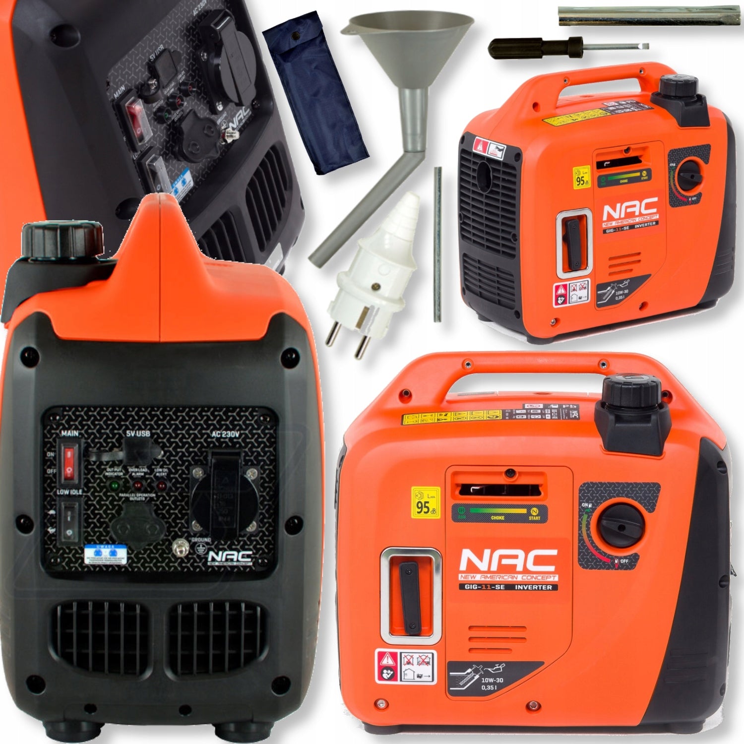 NAC INVERTER GENERATOR SET 1,2kW 230V COPPER GENERATOR SOLID