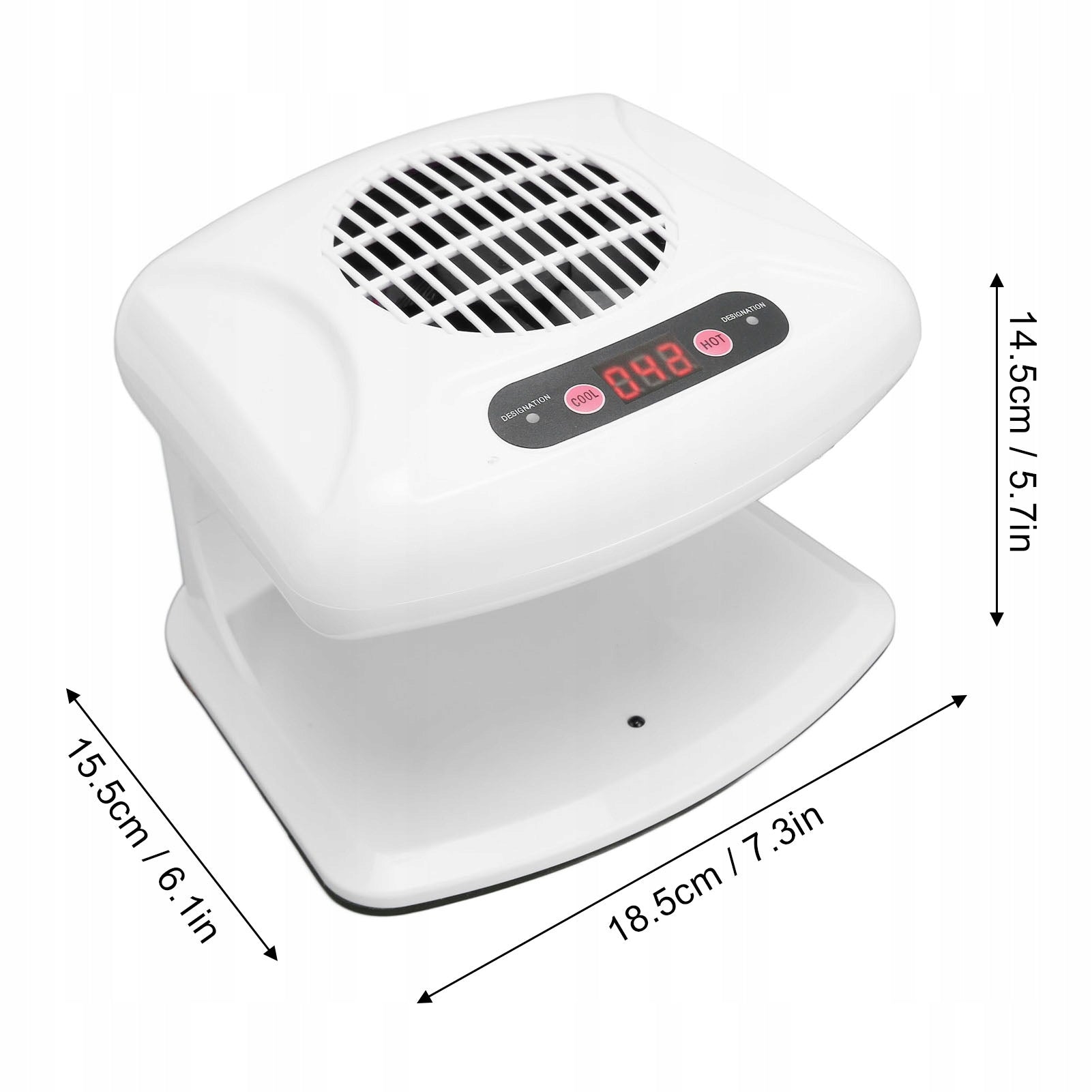 NAIL DRYER HAS 2 AIR MODES