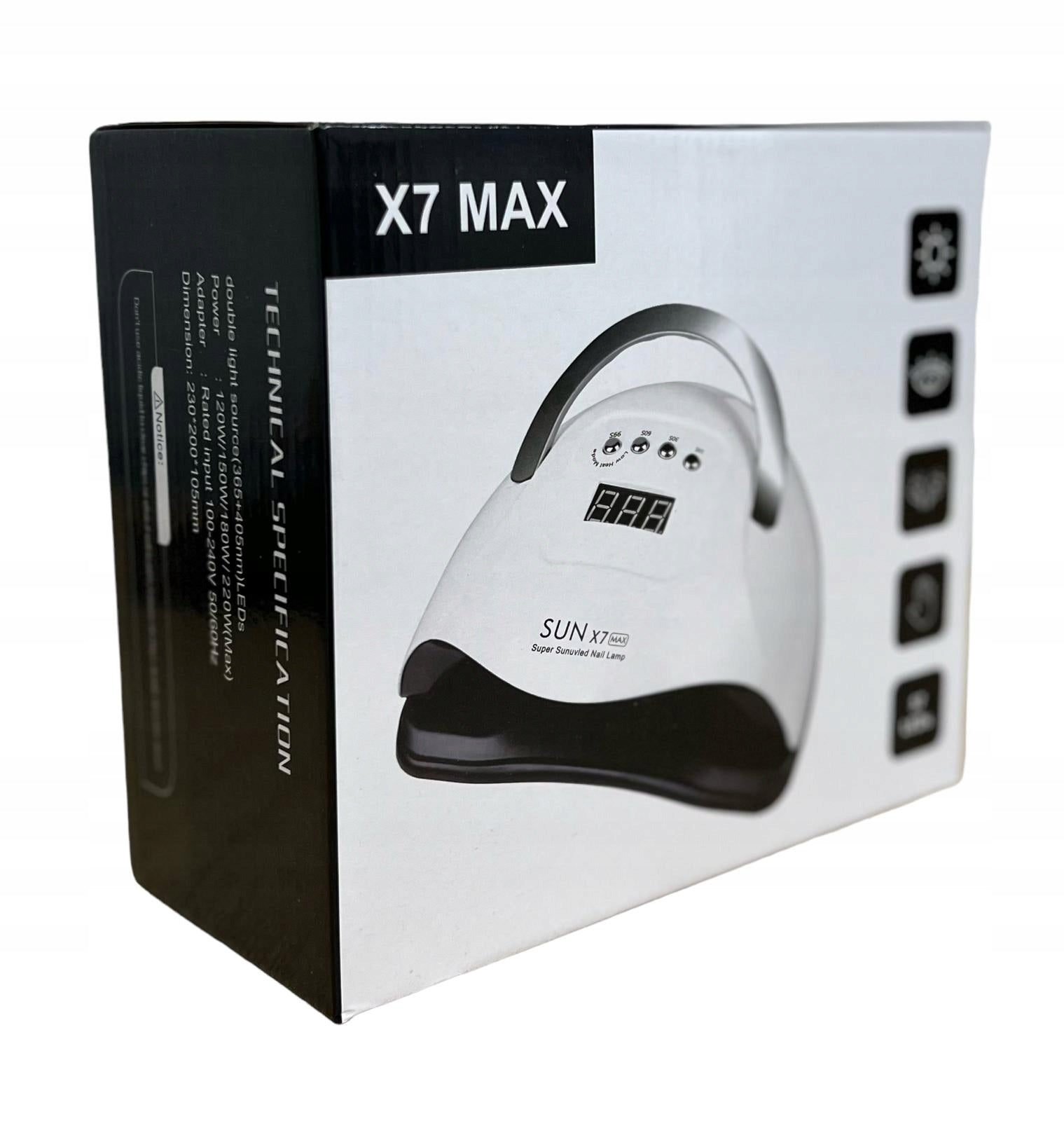NAIL LAMP 220W HYBRID GEL UV LED SUN X7 LCD DUAL PRO 3 GEN. 2024R. Packaging status original