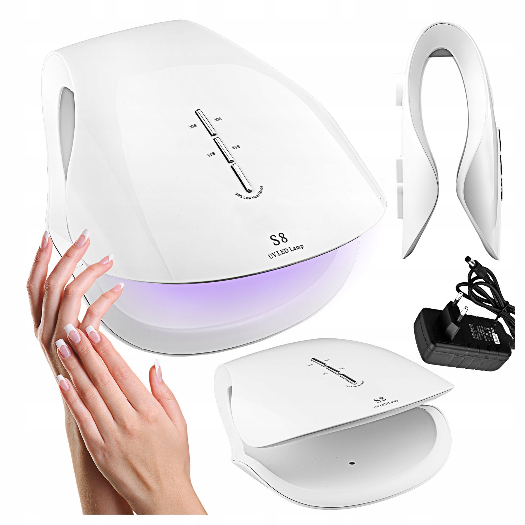 NAIL LAMP 48W LED UV STRONG FOR HYBRID GEL HYBRID MANICURE WHITE