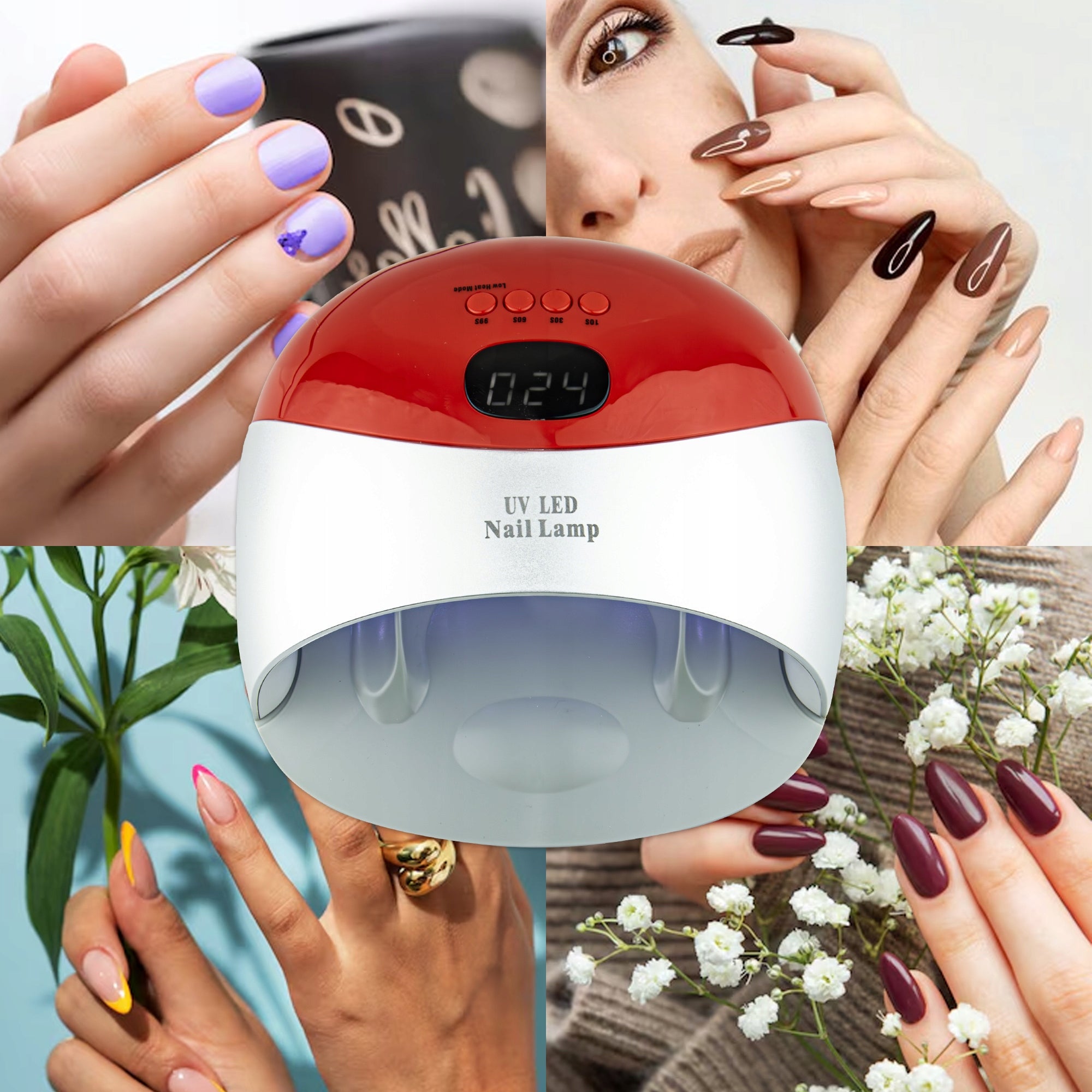 NAIL LAMP DUAL LED UV 48W STRONG FOR HYBRID GEL TIMER LCD Medical device no