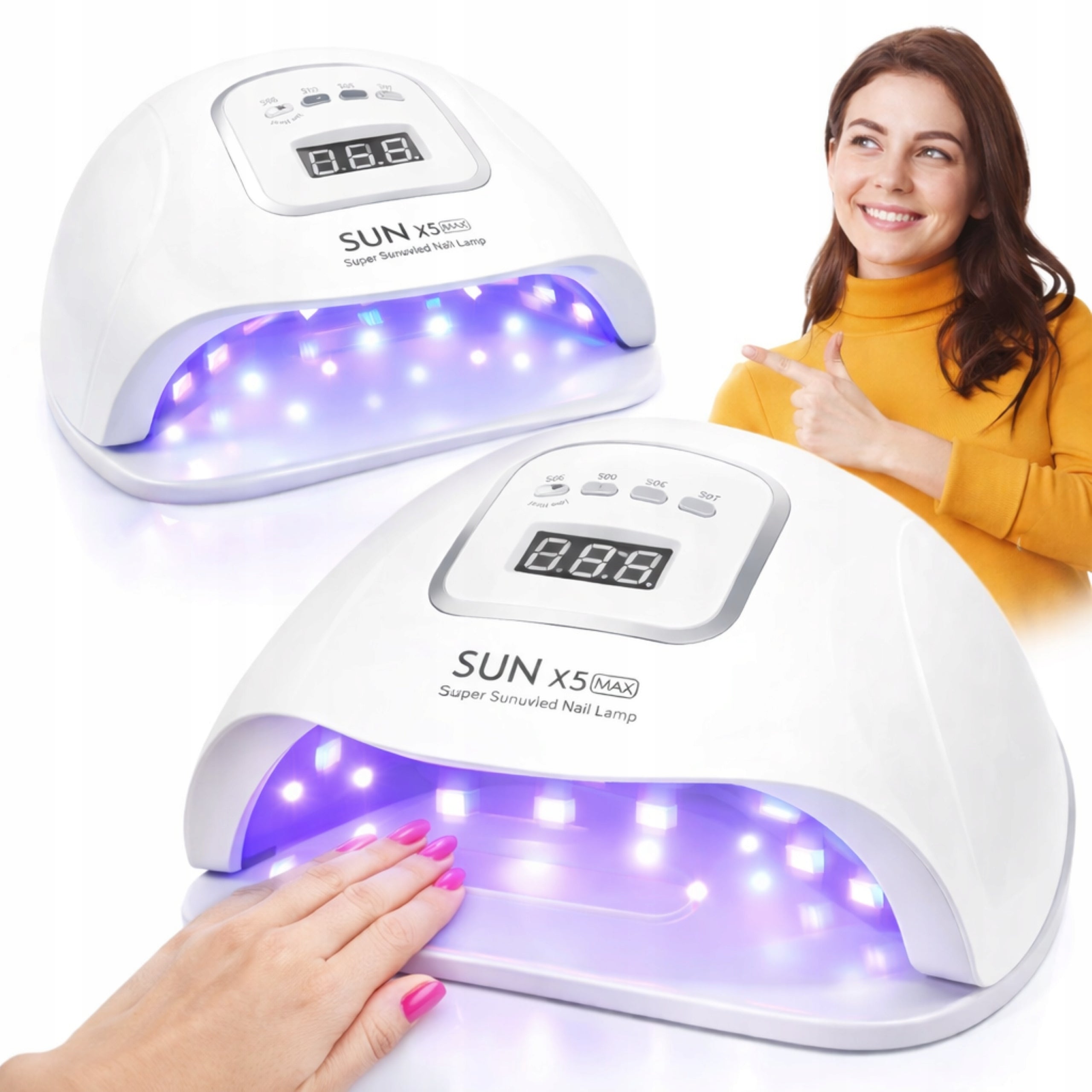 NAIL LAMP HYBRID GEL LED UV 80W STRONG MANICURE SUN X5 LCD