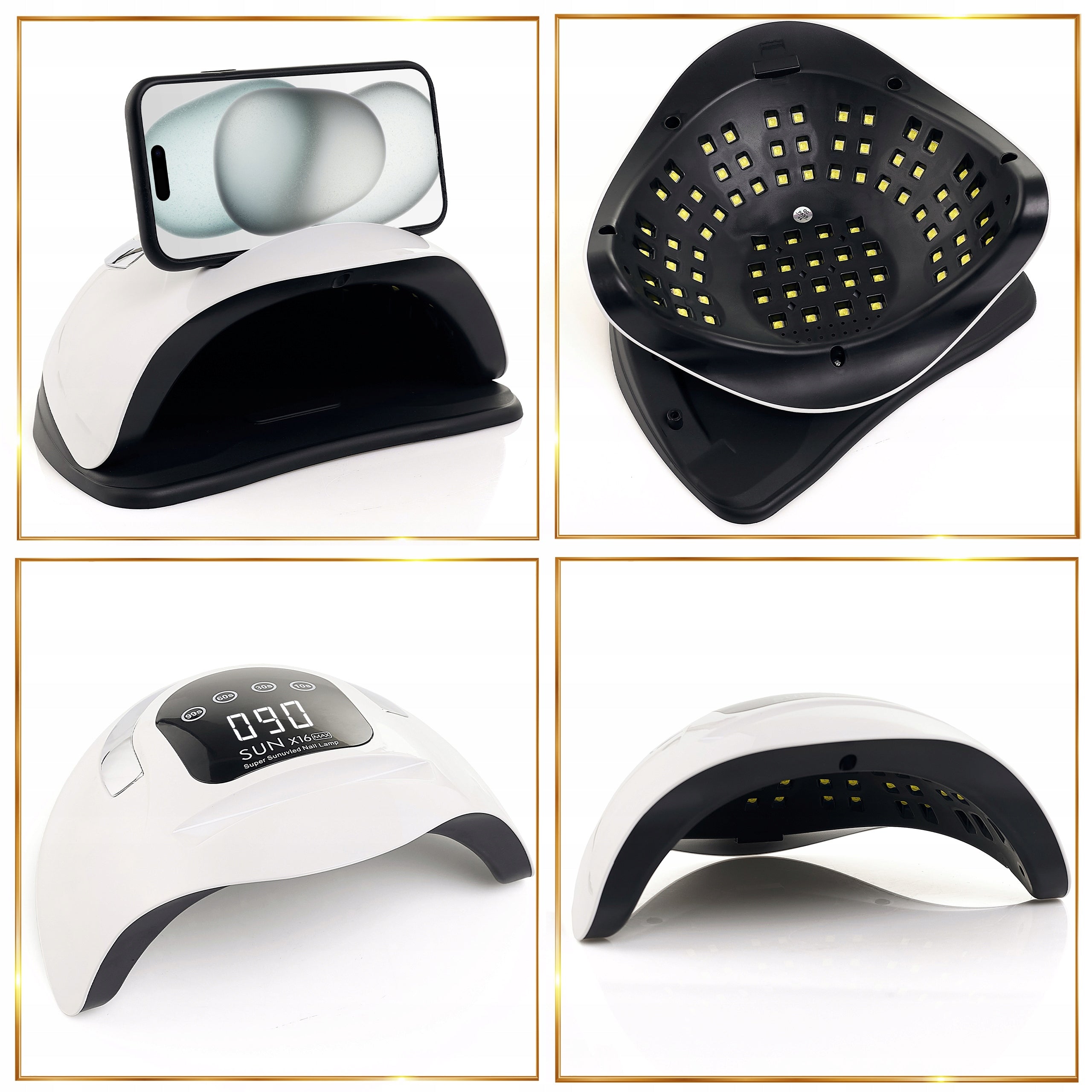 NAIL LAMP hybrid UV gels SUN X16 LCD DUAL LED 320W latest model Packaging status original