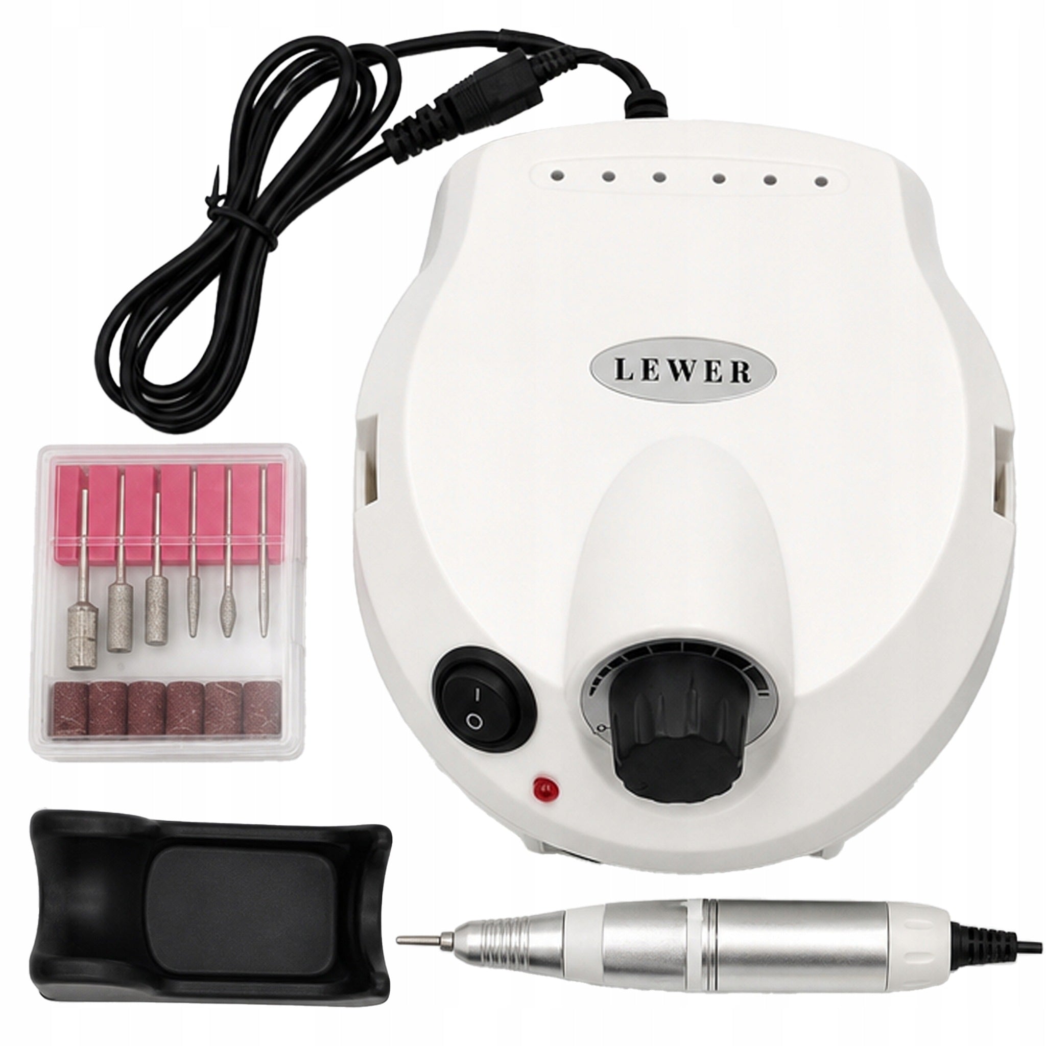 NAIL MILLING MACHINE MANICURE PEDICURE 65W PROFESSIONAL STRONG SET OF cutters