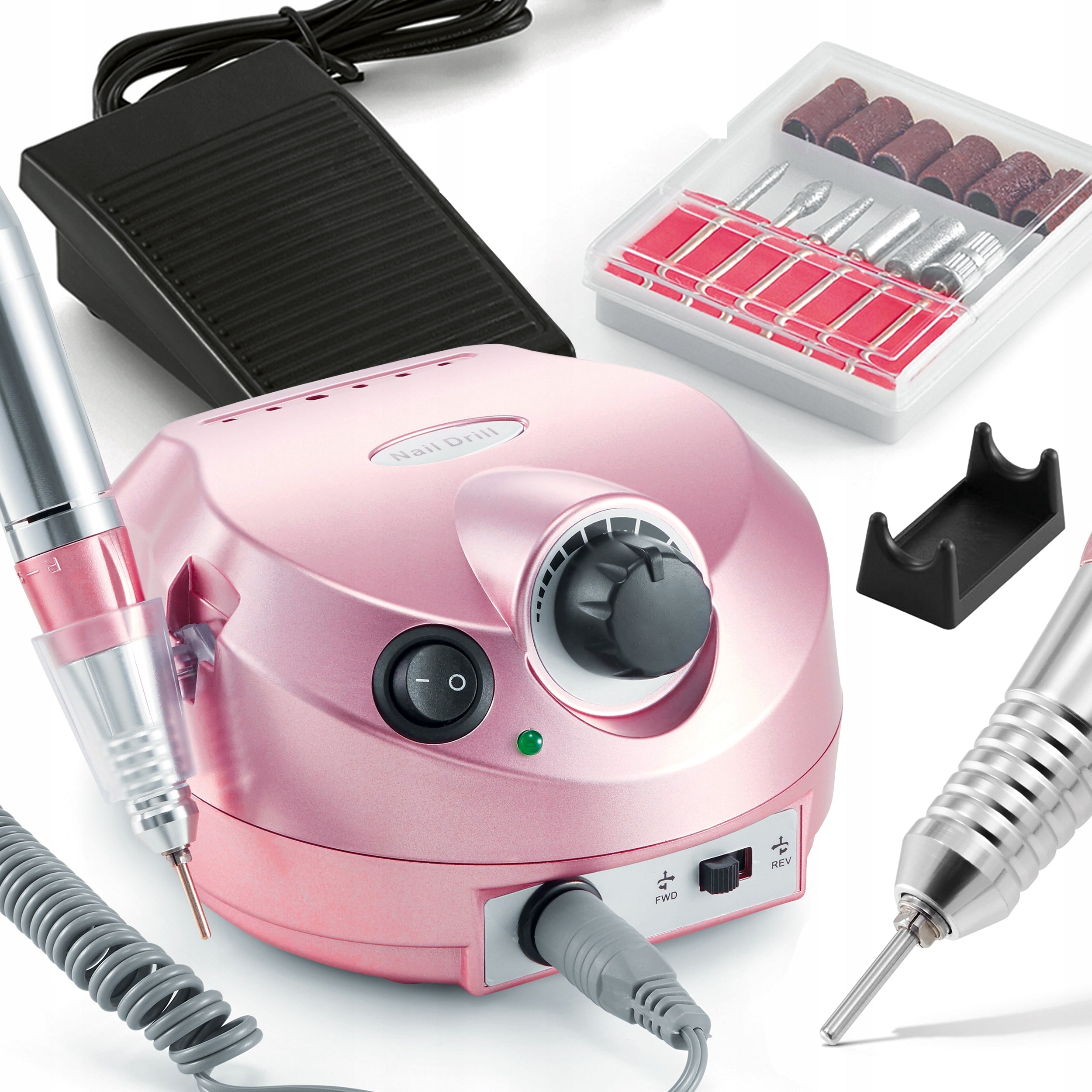 NAIL MILLING MACHINE MANICURE PEDICURE 80W PROFESSIONAL STRONG SET OF cutters