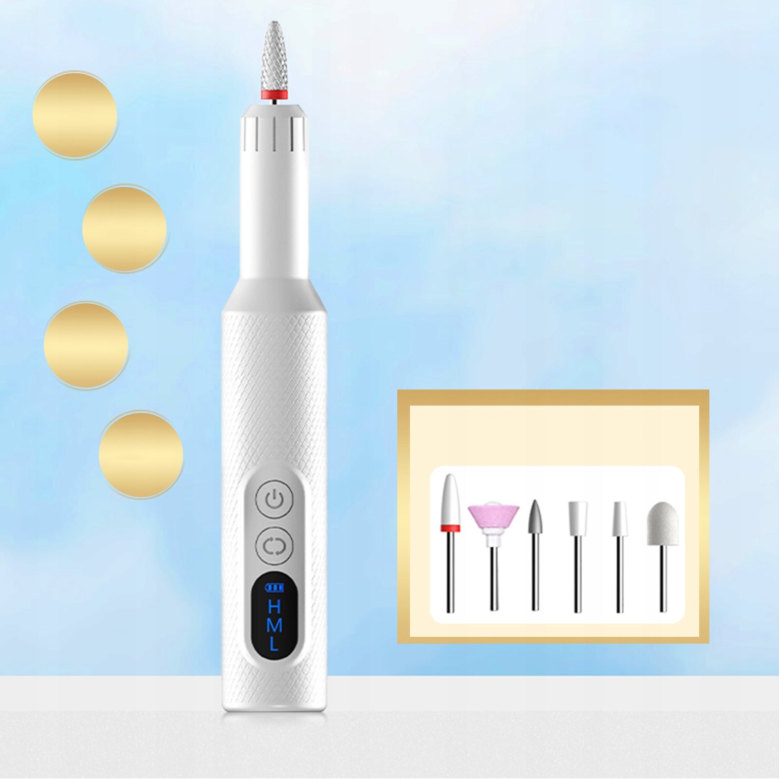 NAIL MILLING MACHINE MANICURE PEDICURE PROFESSIONAL WIRELESS SET Packaging status original