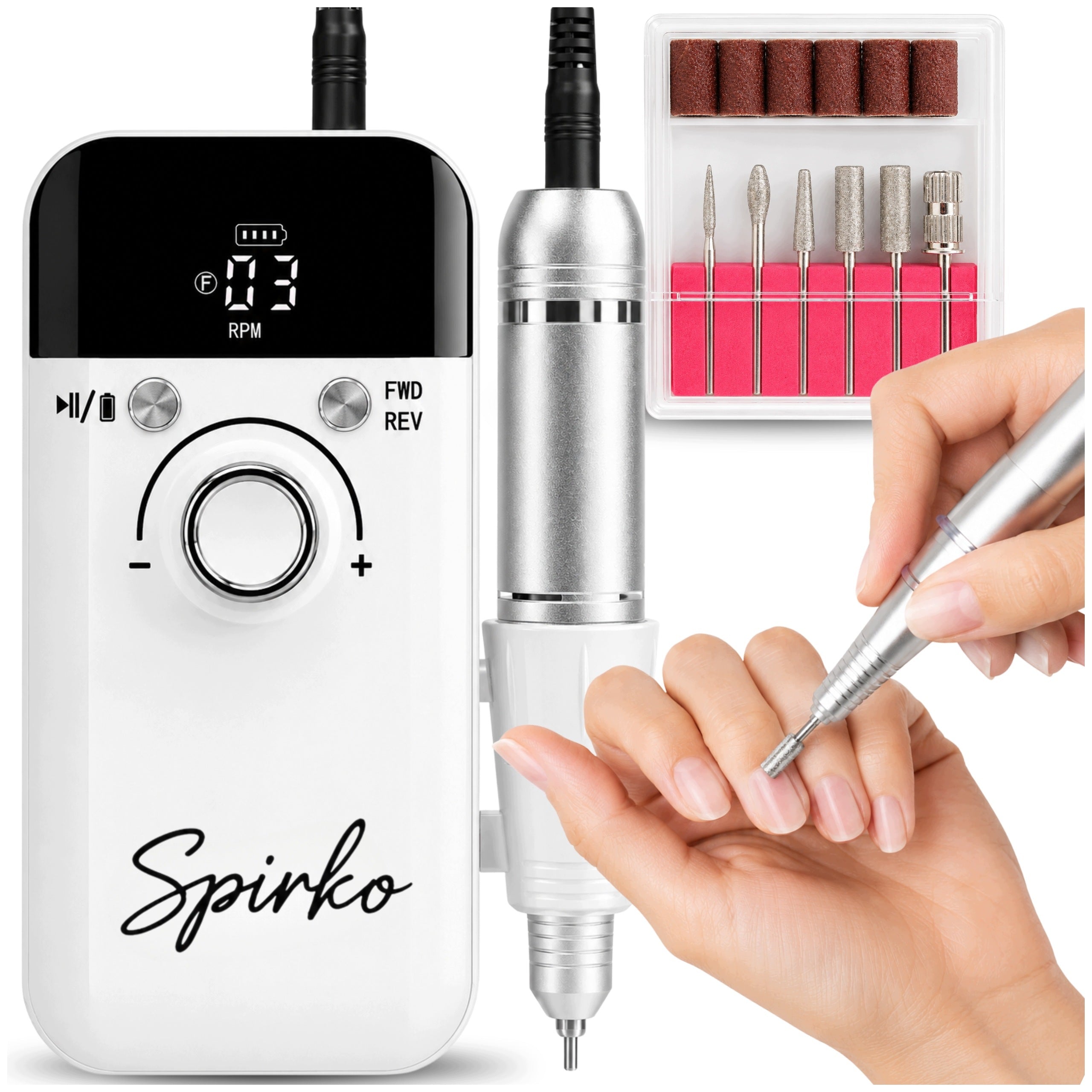 NAIL MILLING MACHINE MANICURE PEDICURE PROFESSIONAL WIRELESS SET