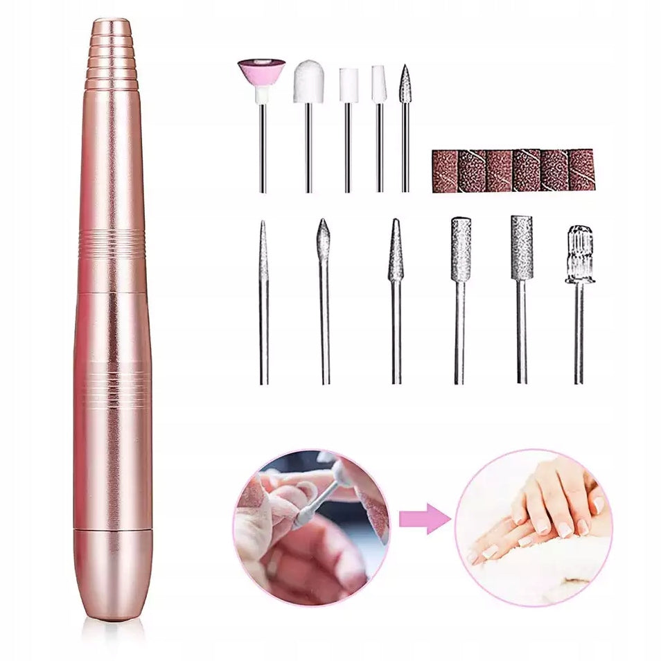 NAIL MILLING MACHINE MANICURE PEDICURE SET USB ELECTRIC PORTABLE Brand Heelly