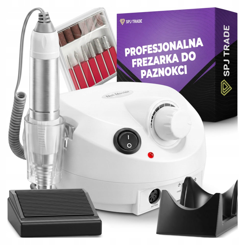 NAIL MILLING MACHINE MANICURE PEDICURE STRONG PROFESSIONAL 65W CUTTERS WHITE