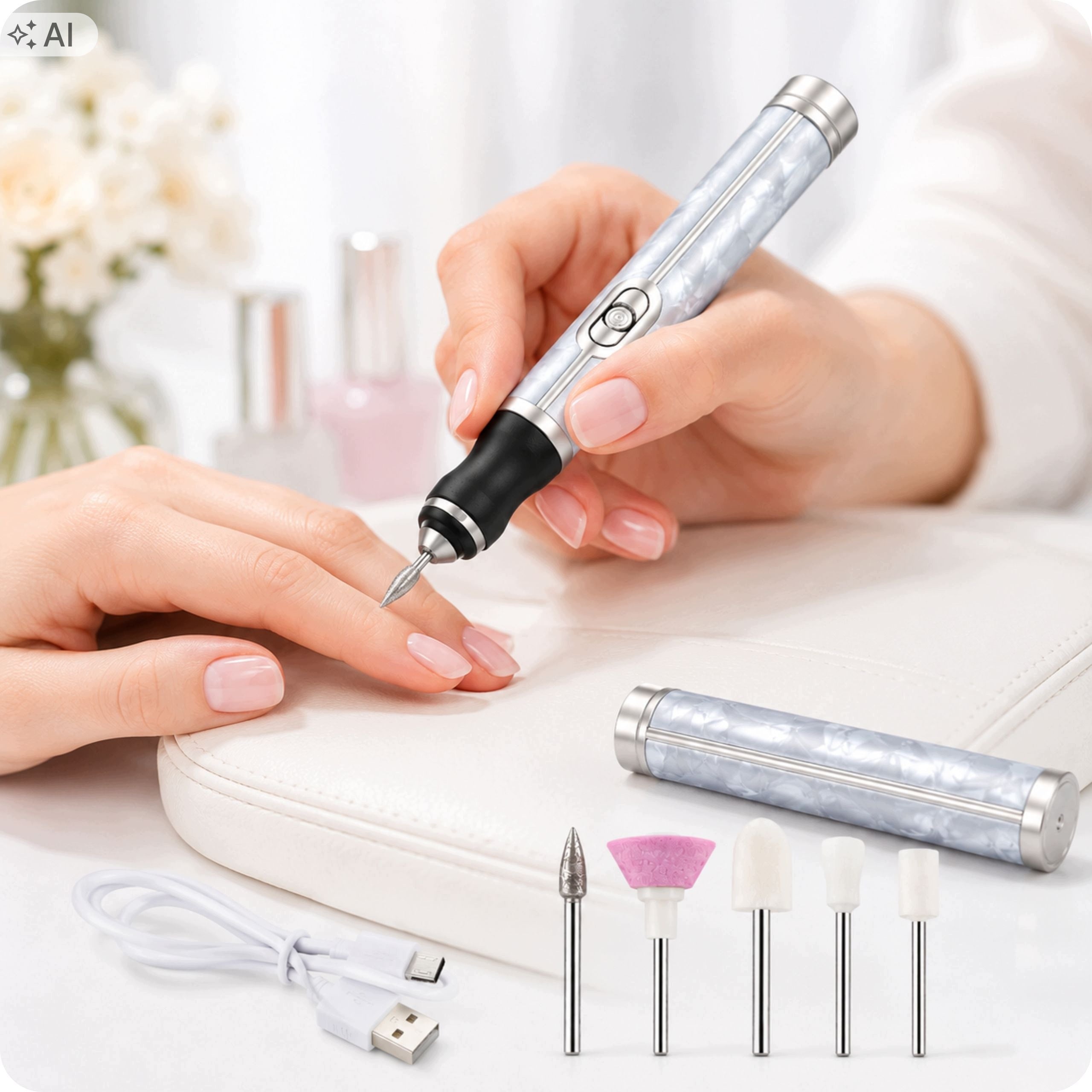 NAIL MILLING MACHINE MANICURE PEDICURE WIRELESS Electric USB File Packaging status original