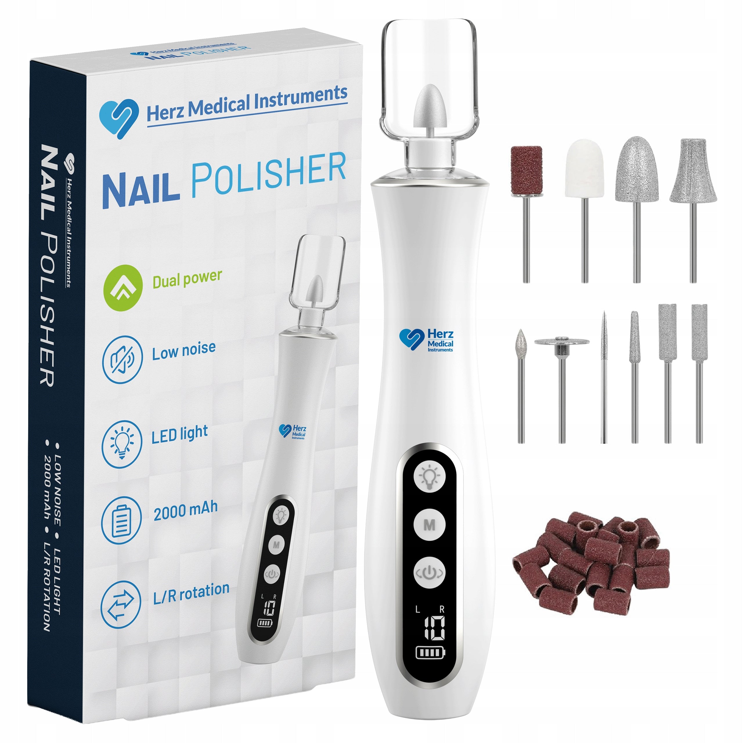 NAIL MILLING MACHINE WIRELESS MANICURE PEDICURE CUTTER SET 20000