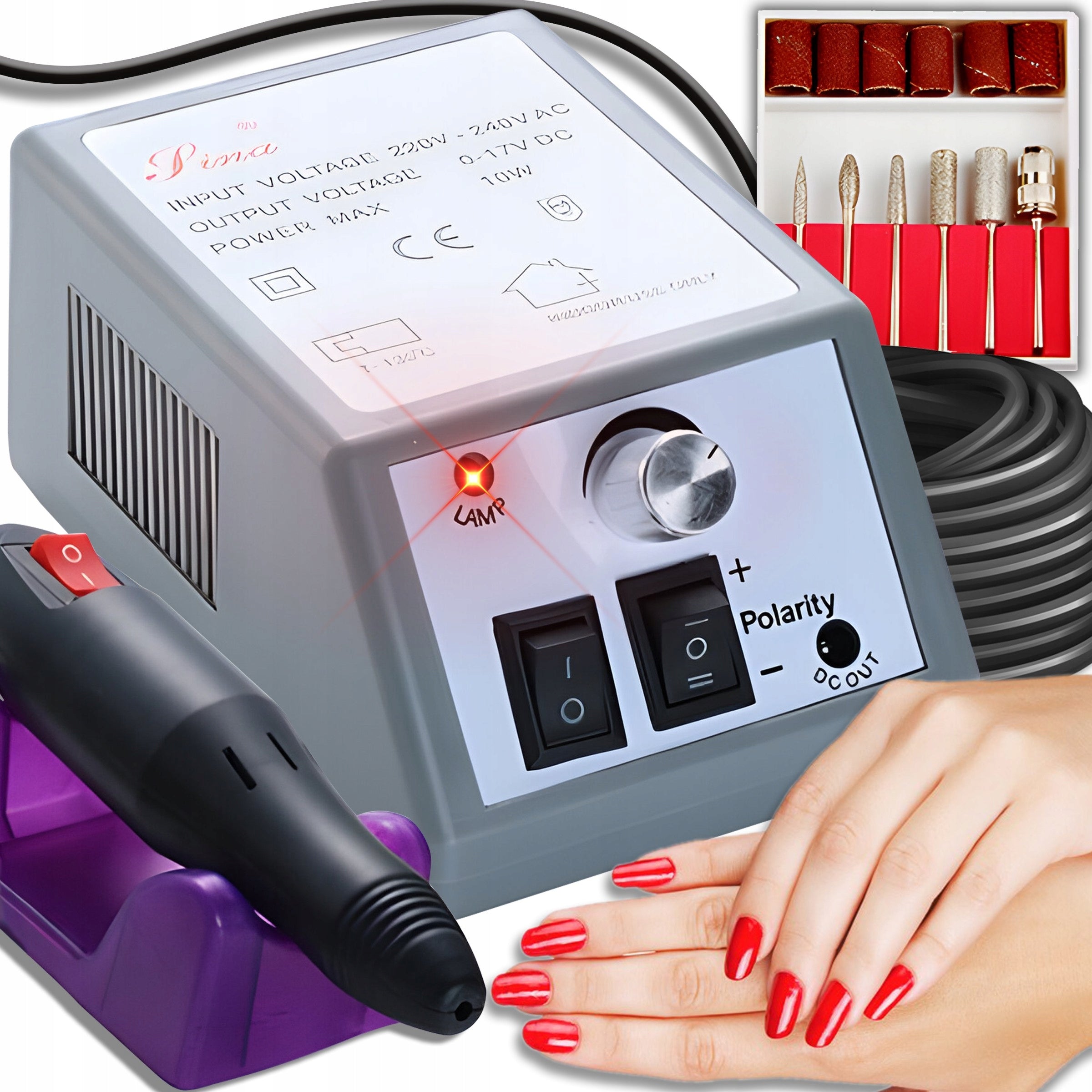 NAIL MILLING MANICURE PEDICURE 10W ELECTRIC + CUTTERS SET Manufacturer code frezarka