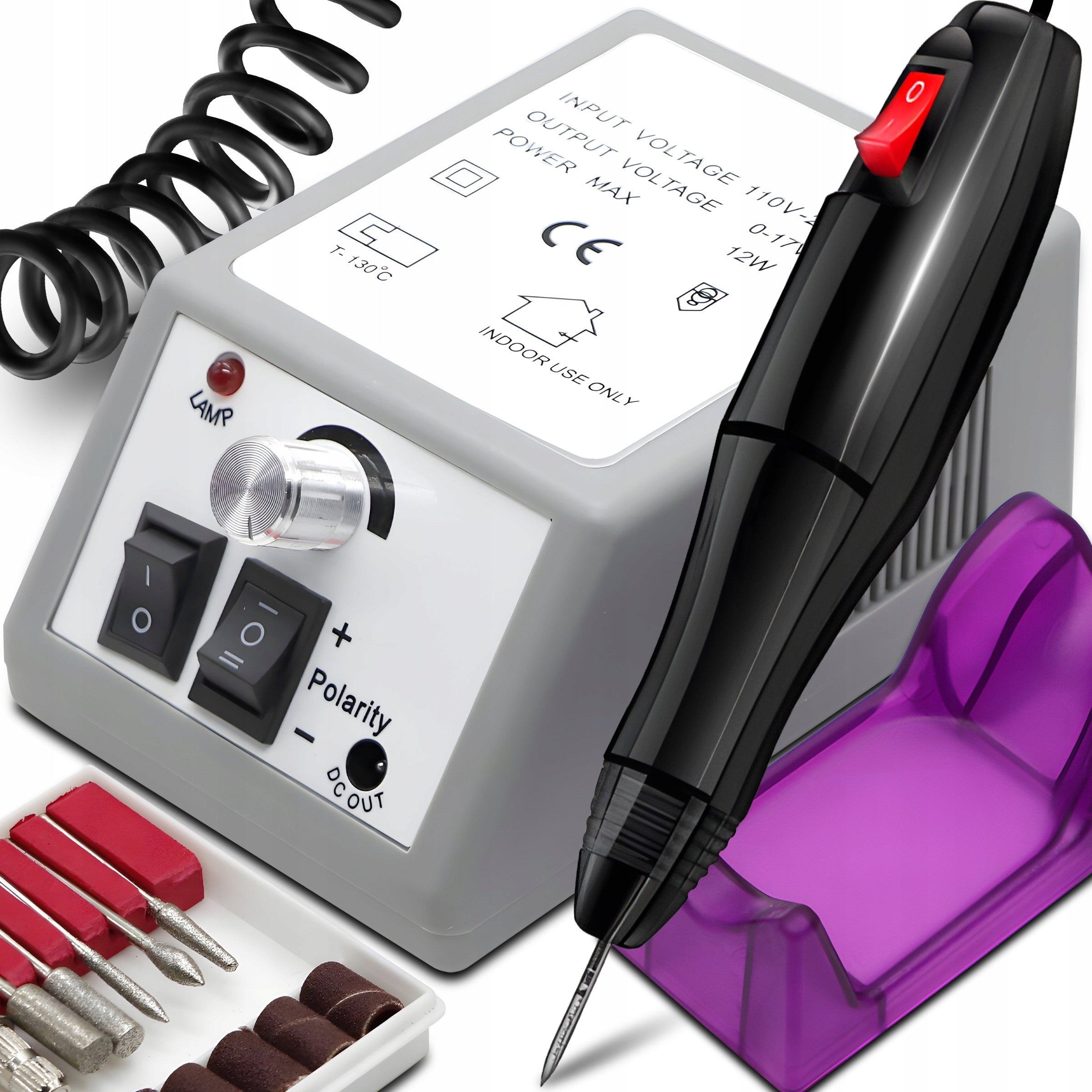 NAIL MILLING MANICURE PEDICURE 10W ELECTRIC + CUTTERS SET Packaging status original