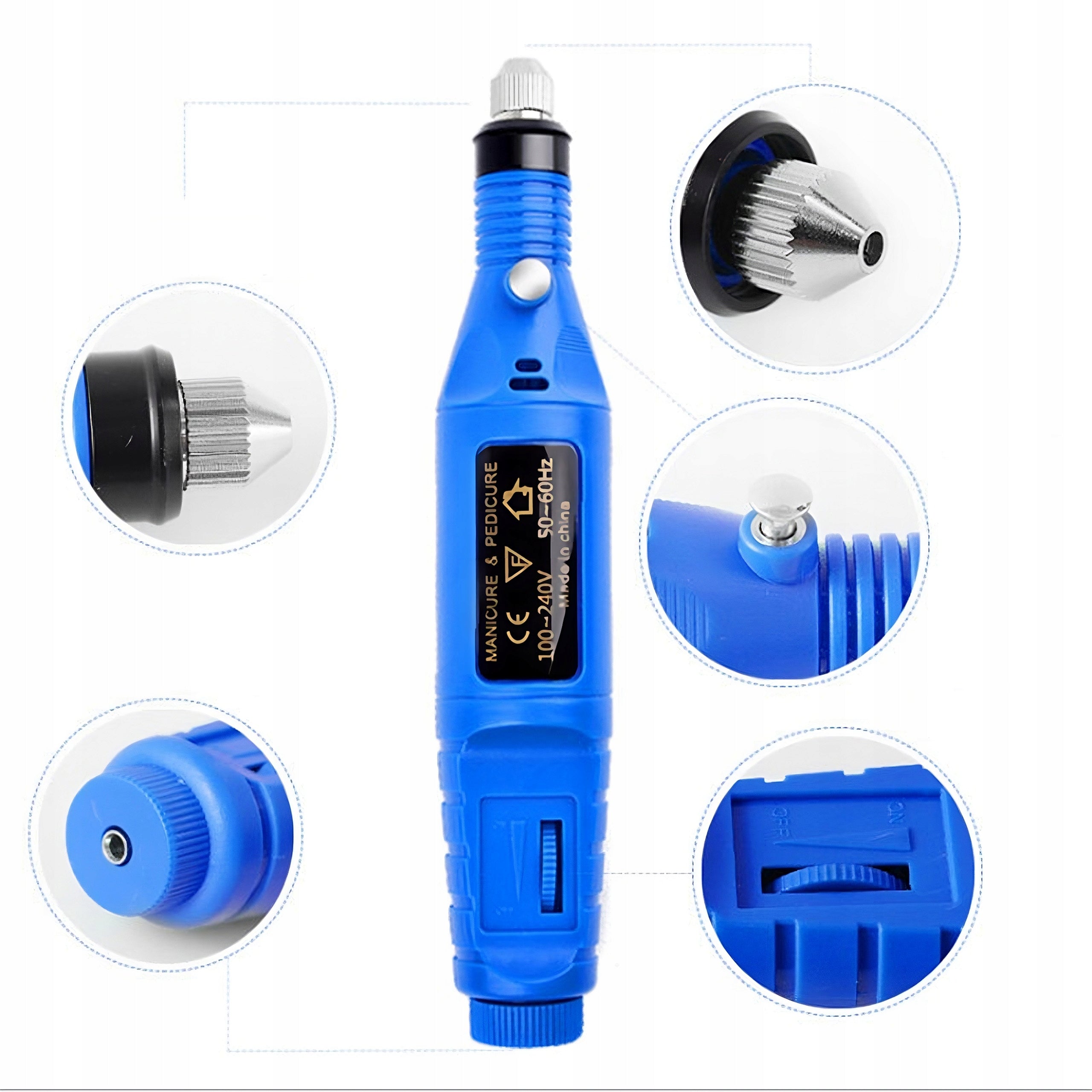 NAIL MILLING MANICURE PEDICURE COSMETIC STRONG + 6 SET OF CUTTERS Manufacturer code 767678hjfg